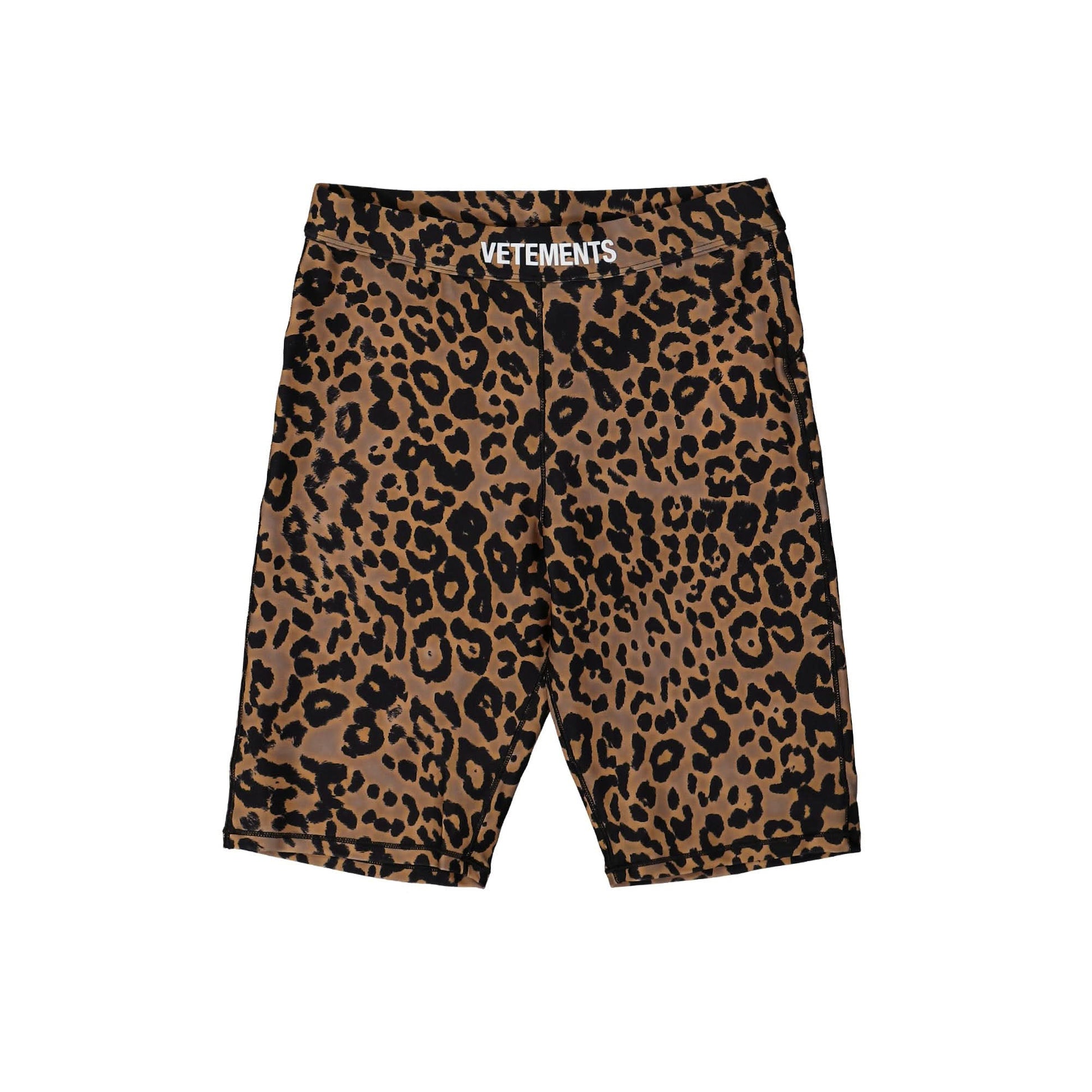 VETEMENTS Logo Leopard Cycling Shorts Multicolor Detail view 1 | Gate