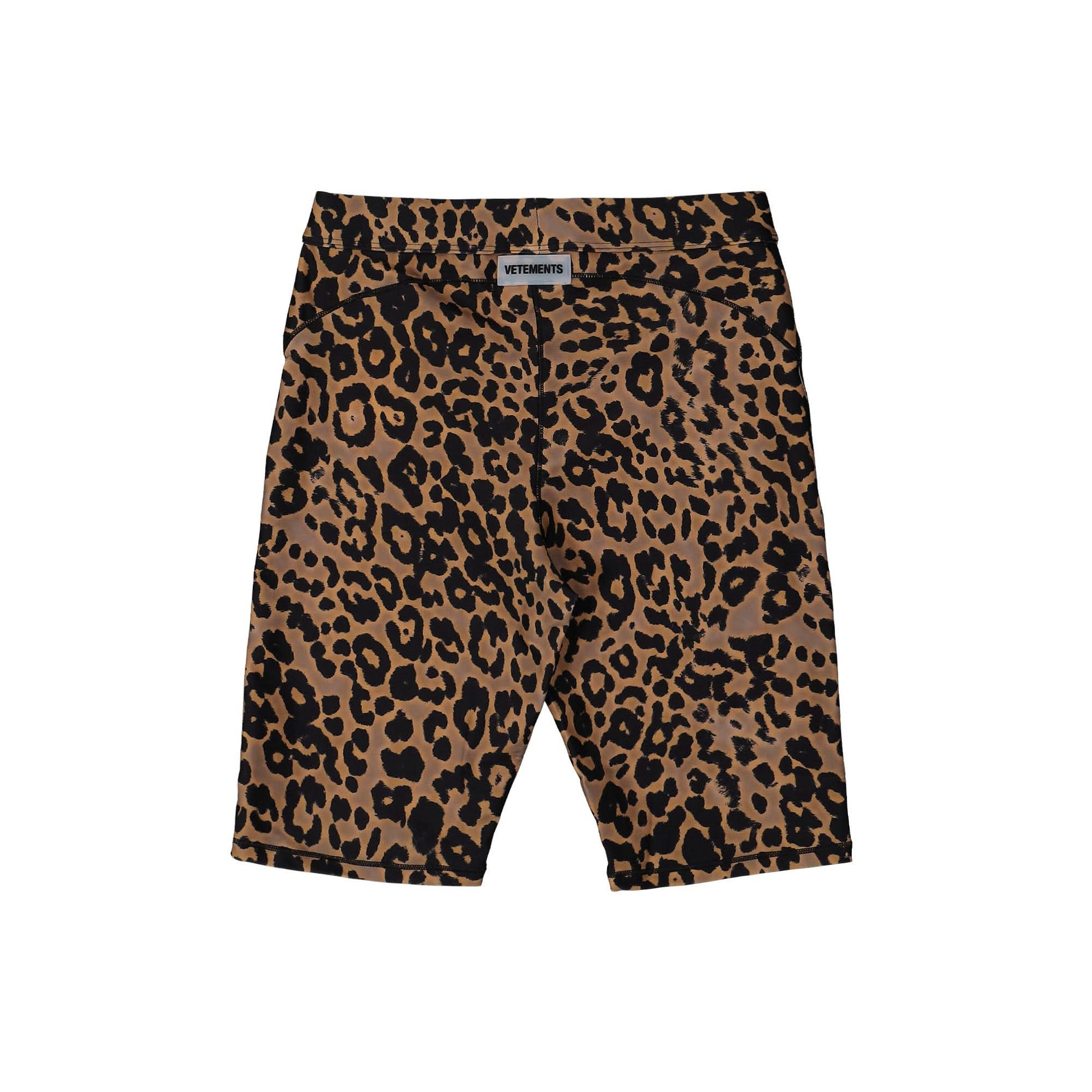 VETEMENTS Logo Leopard Cycling Shorts Multicolor Detail view 2 | Gate