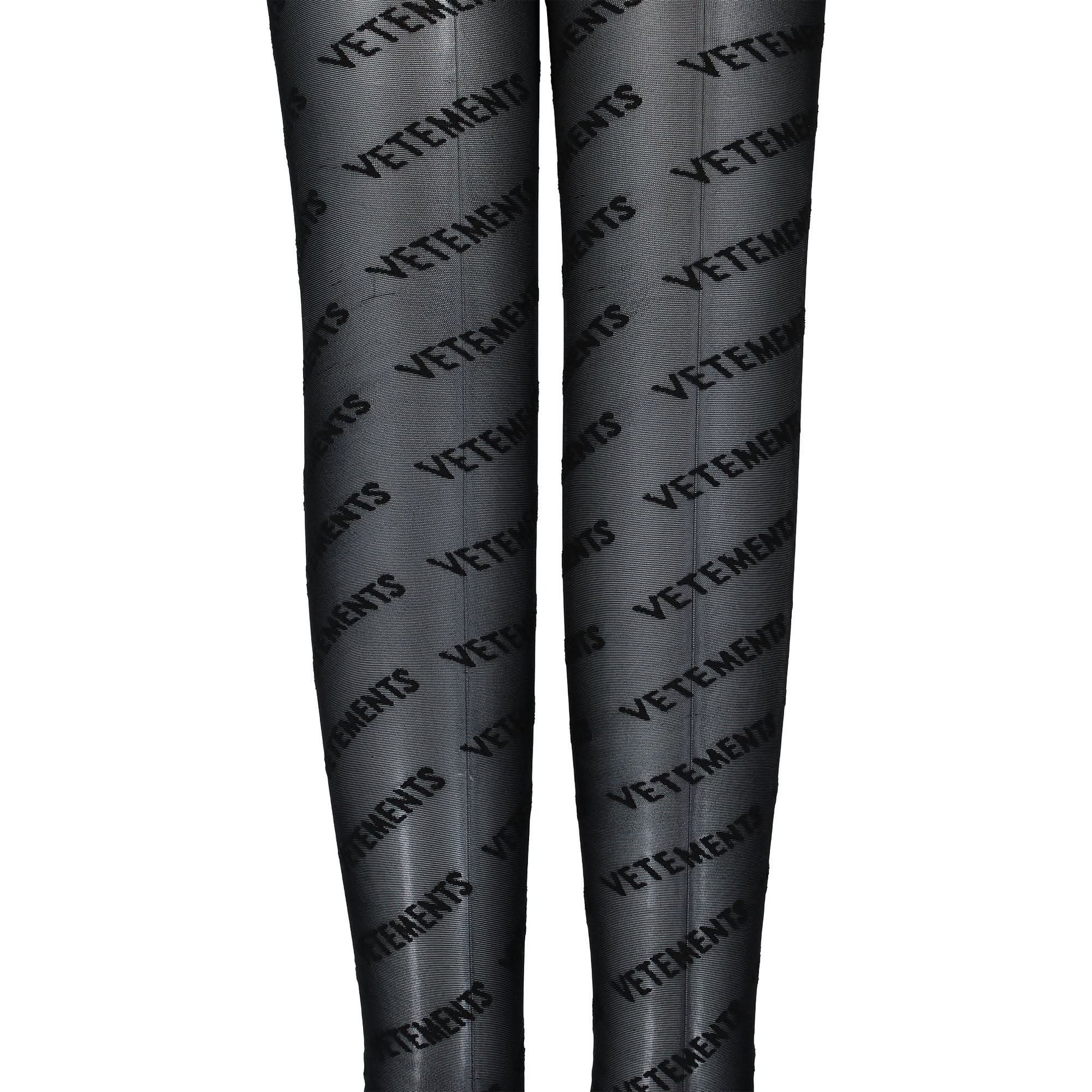 VETEMENTS Monogram Stockings Black Detail view 3 | Gate