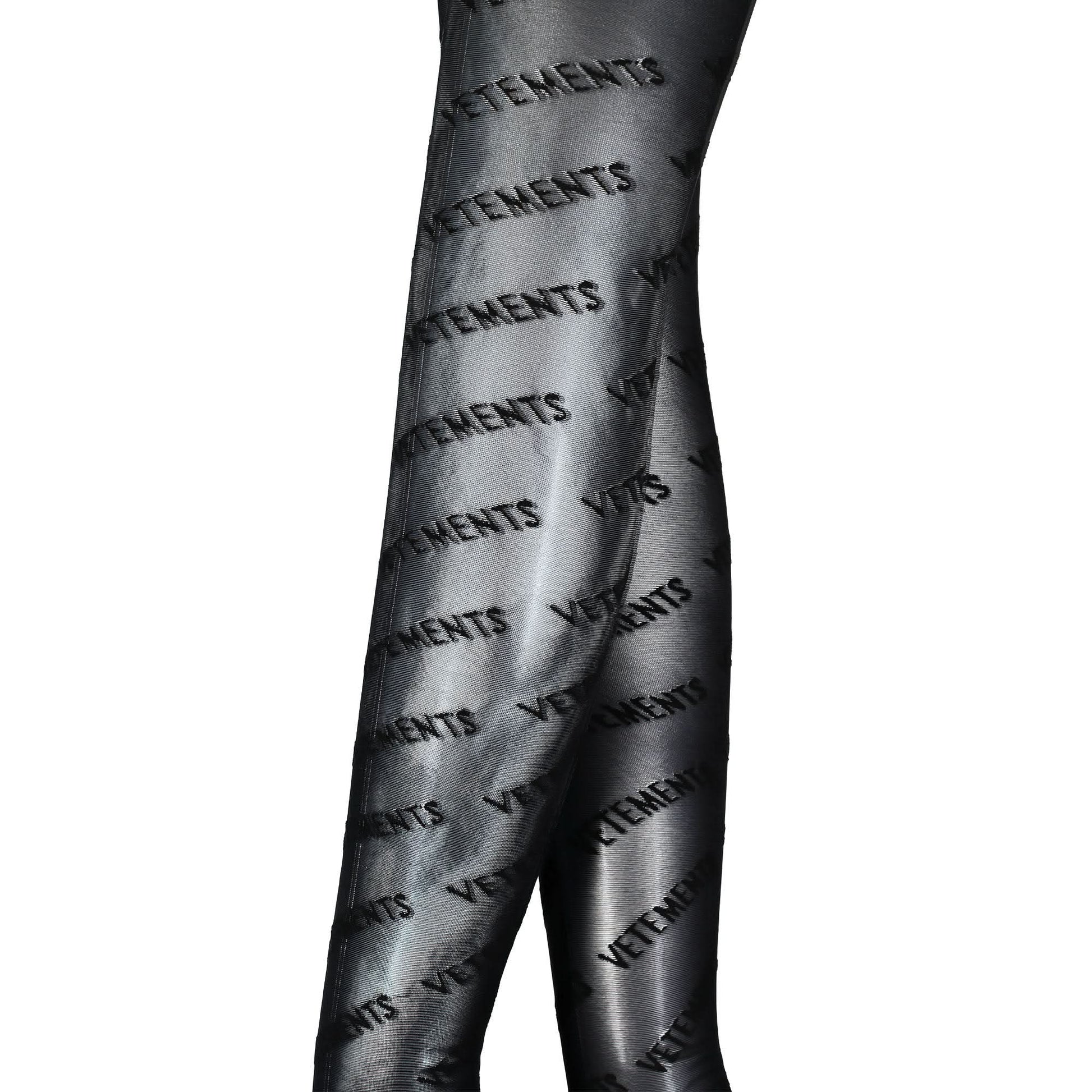 VETEMENTS Monogram Stockings Black Detail view 4 | Gate