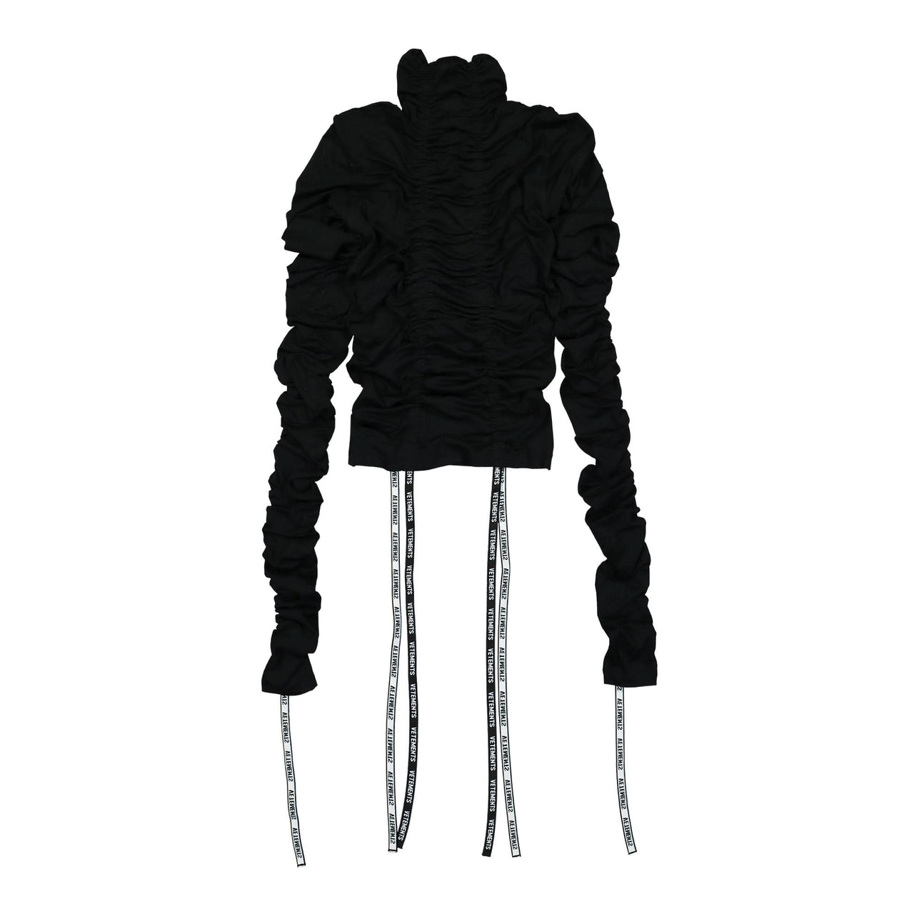 VETEMENTS Gathered Jersey Crop Top Black Detail view 1 | Gate