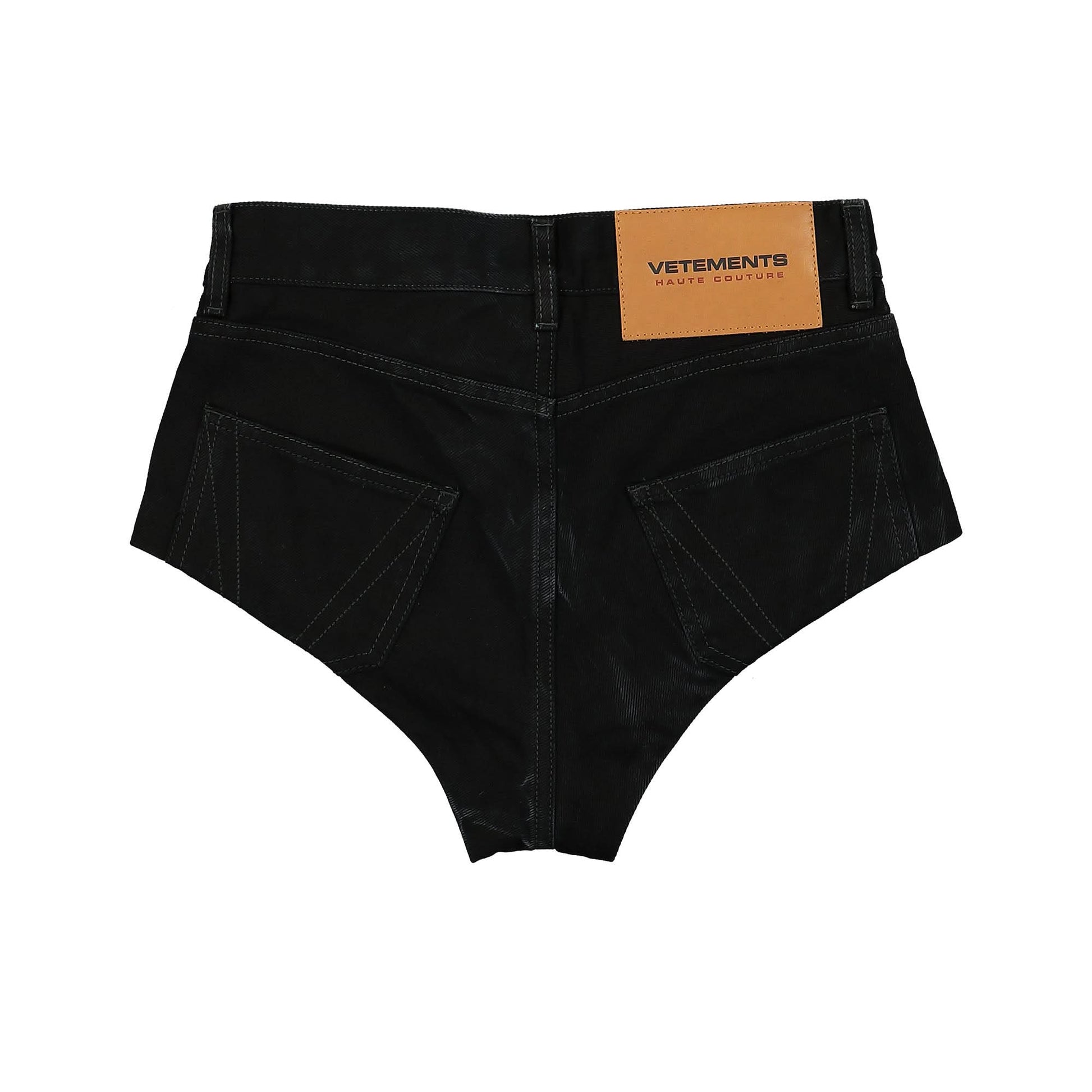 VETEMENTS Denim Hot Pants Orta 2801 Black Detail view 2 | Gate