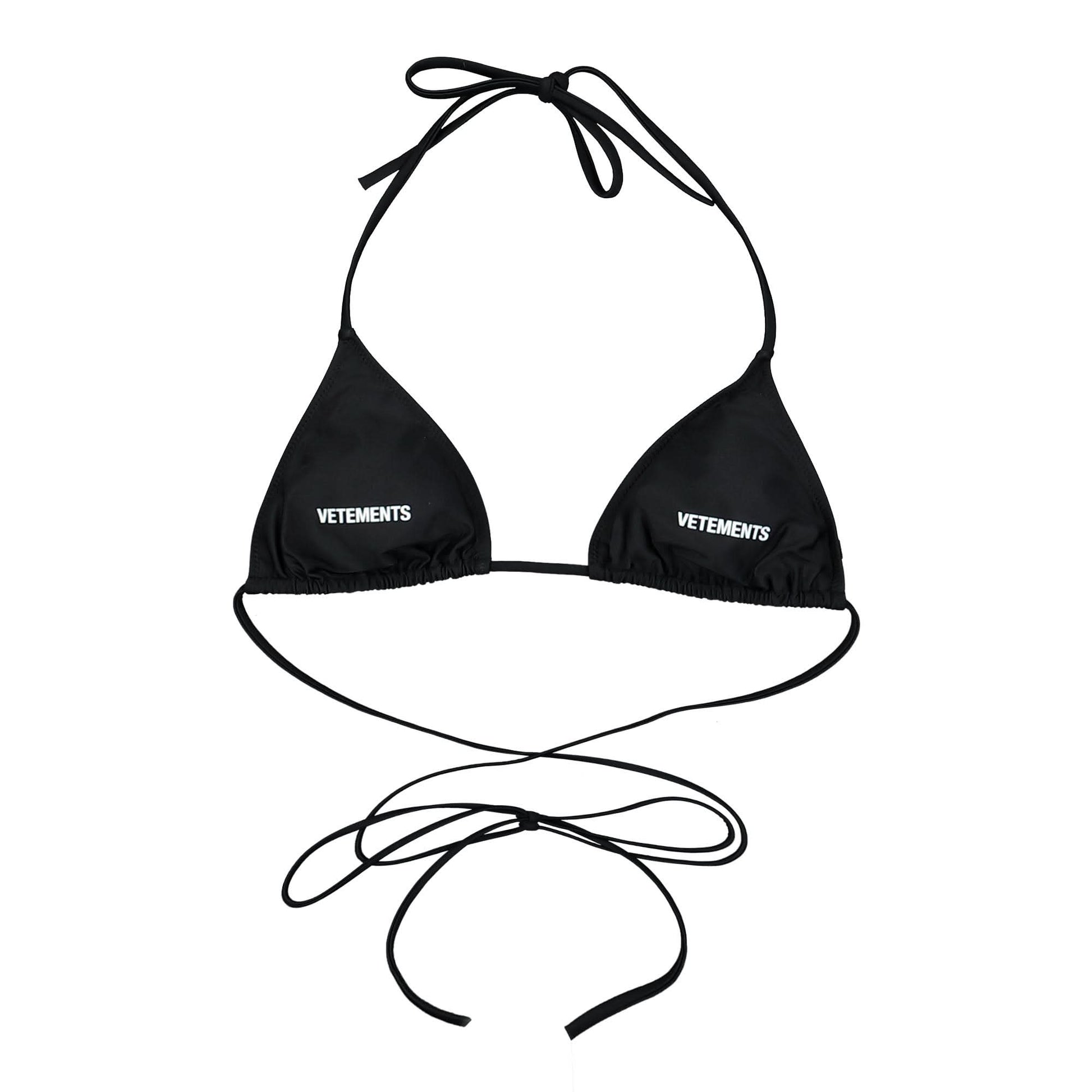VETEMENTS Logo Bikini Top 3251 Emil Jersey Black Detail view 1 | Gate