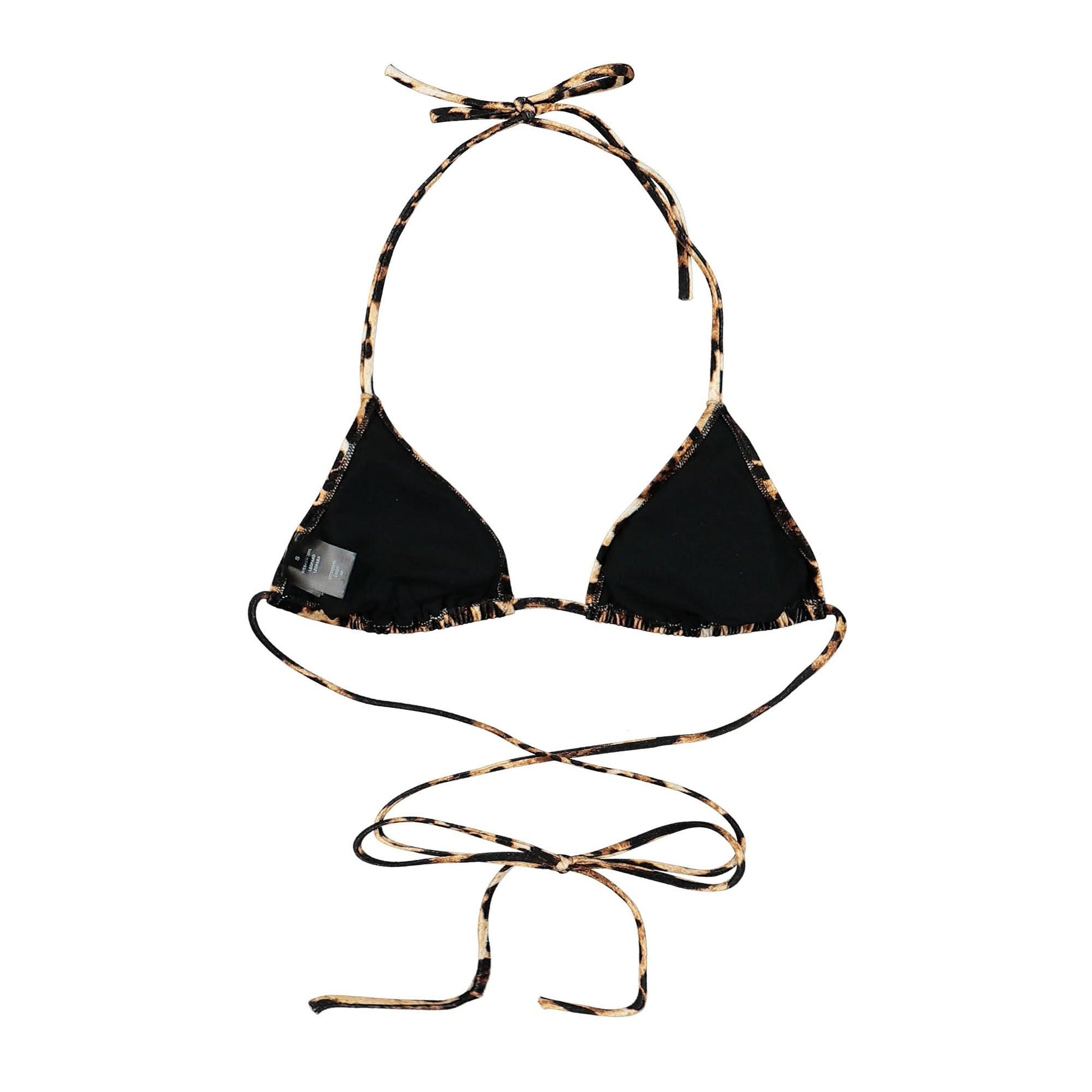 VETEMENTS Logo Bikini Top Lycra 53986 Brown Detail view 2 | Gate
