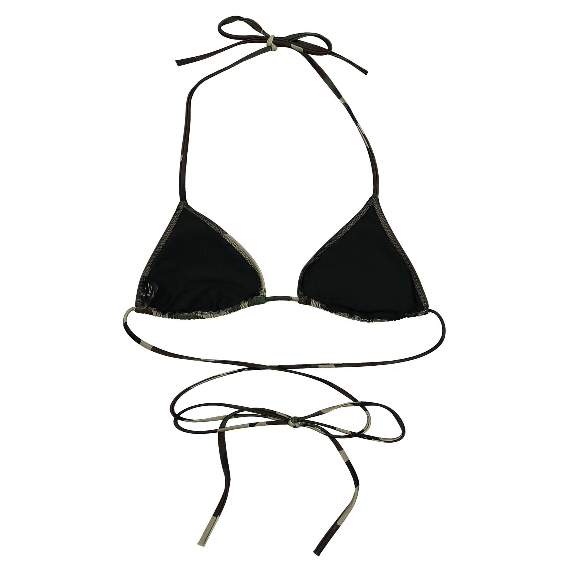 VETEMENTS Logo Bikini Top Lycra 53986 Camouflage Detail view 2 | Gate