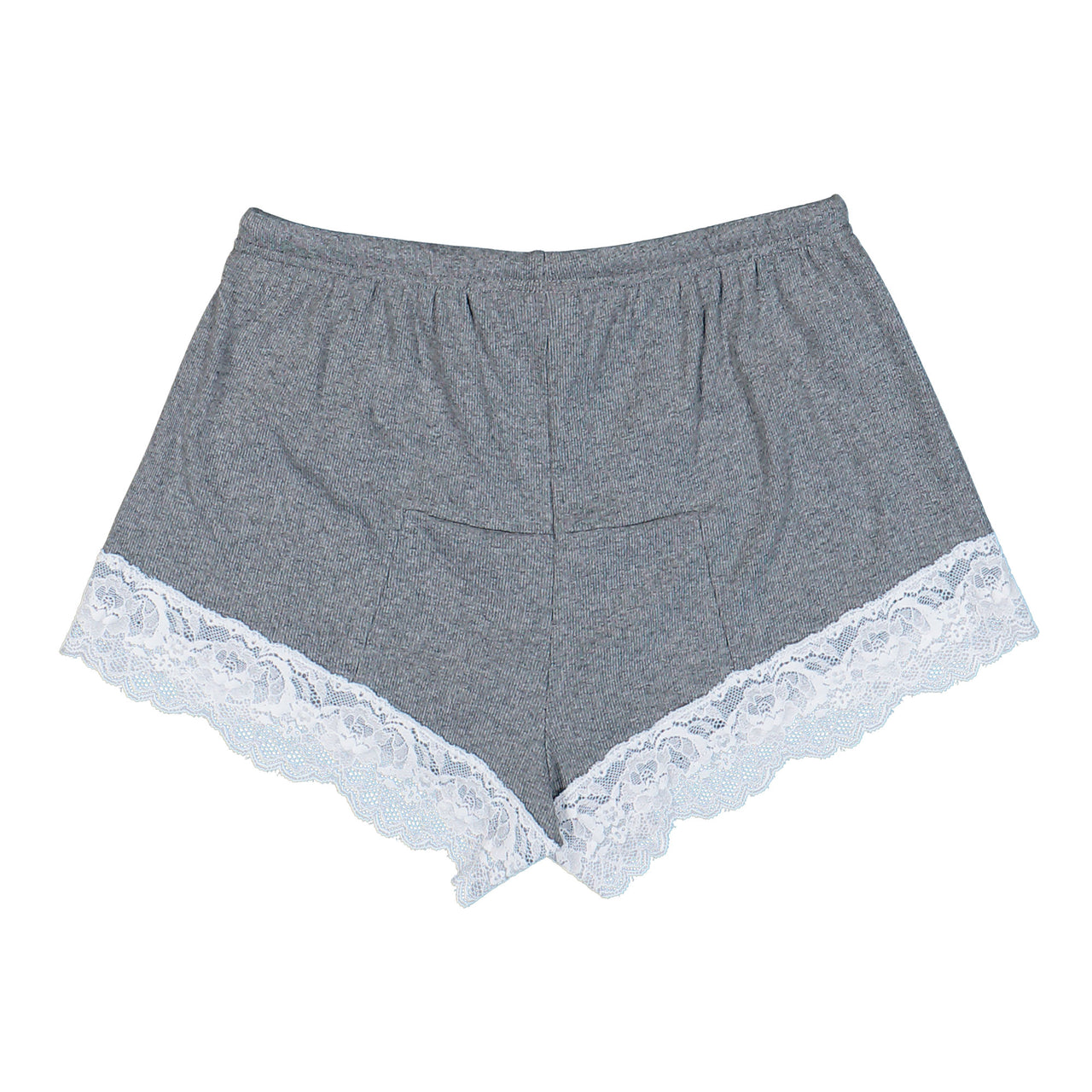 VETEMENTS Lace Mini Shorts Grey Melange Shorts WE76SS426G Detail View 1 | GATE