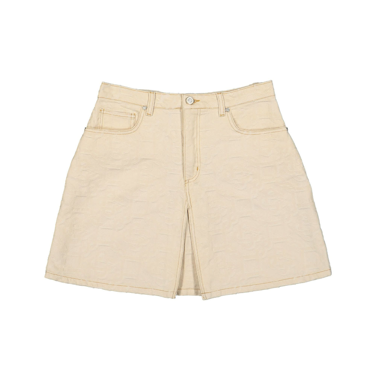 Casablanca Monogram Jacquard Denim Skirt Beige Detail view 1 | Gate