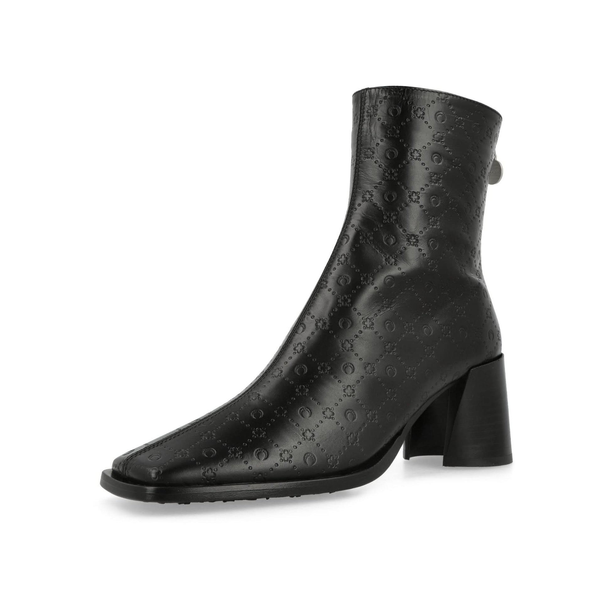 Marine Serre Embossed Leather MS Boots Black Boots Detail view 4 | Gate