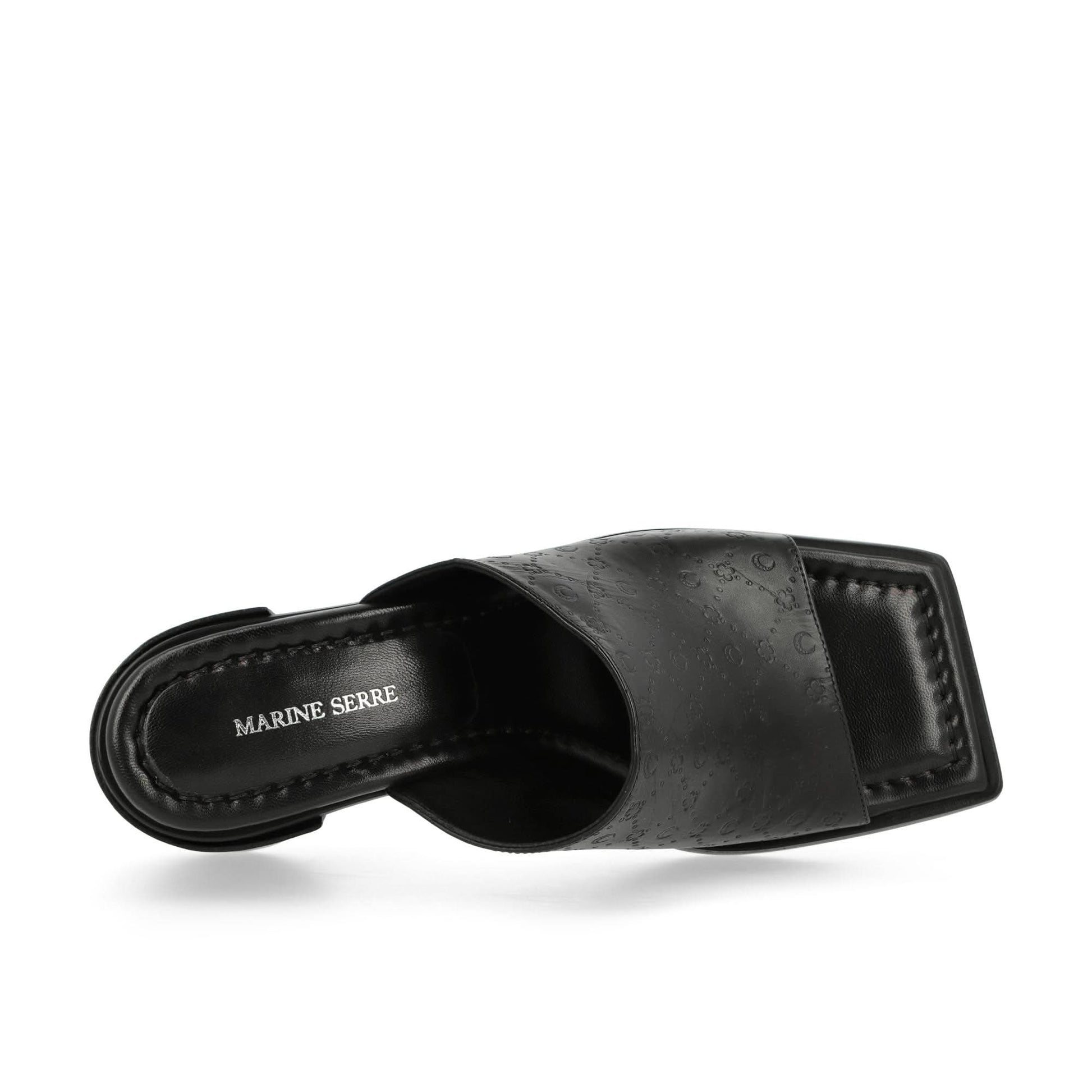 Marine Serre Embossed Leather MS Mule Black Heels Detail view 5 | Gate