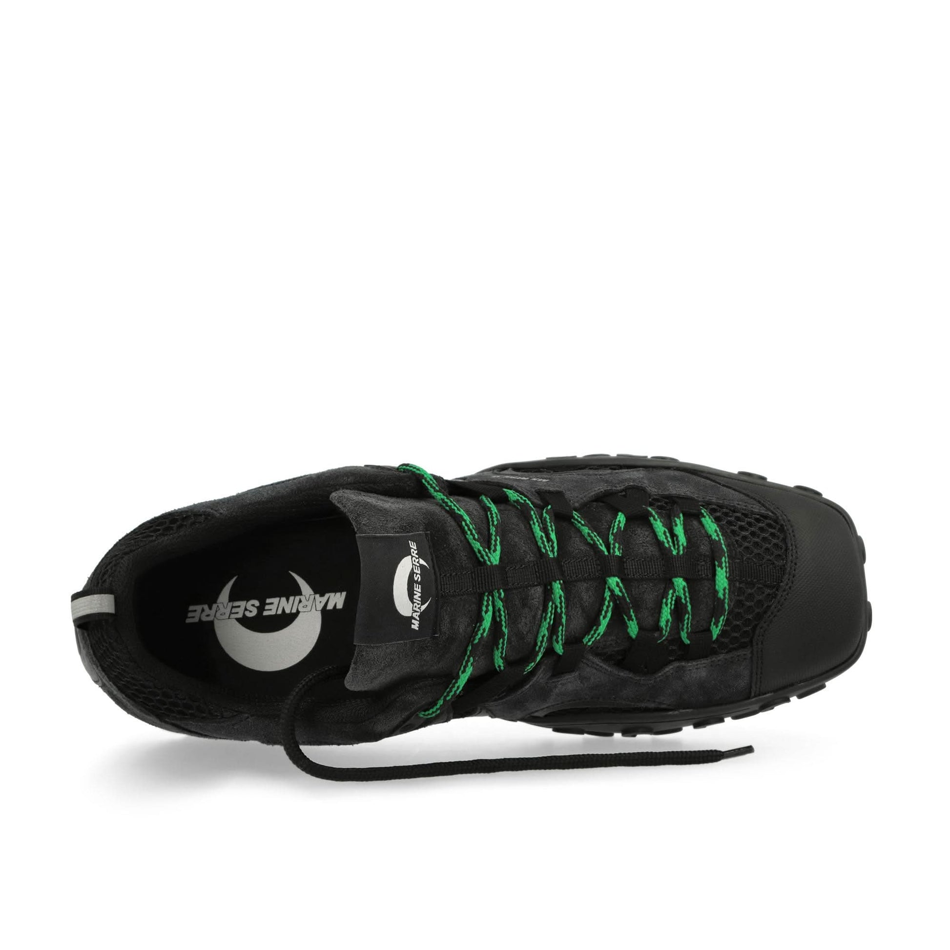 Marine Serre Suede Leather MS Rise Tyko Black Sneaker Detail view 5 | Gate