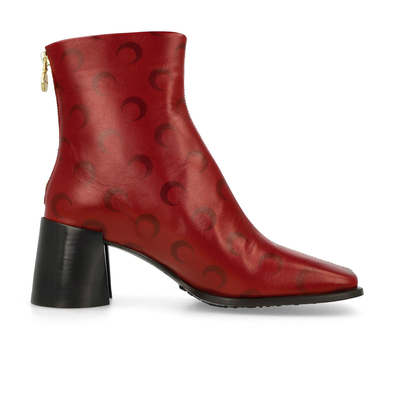 Marine Serre Moon Airbrushed Leather MS Block Red Boots Detail view 1 | Gate