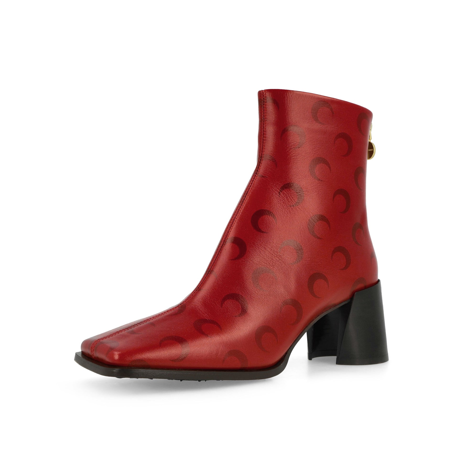 Marine Serre Moon Airbrushed Leather MS Block Red Boots Detail view 4 | Gate