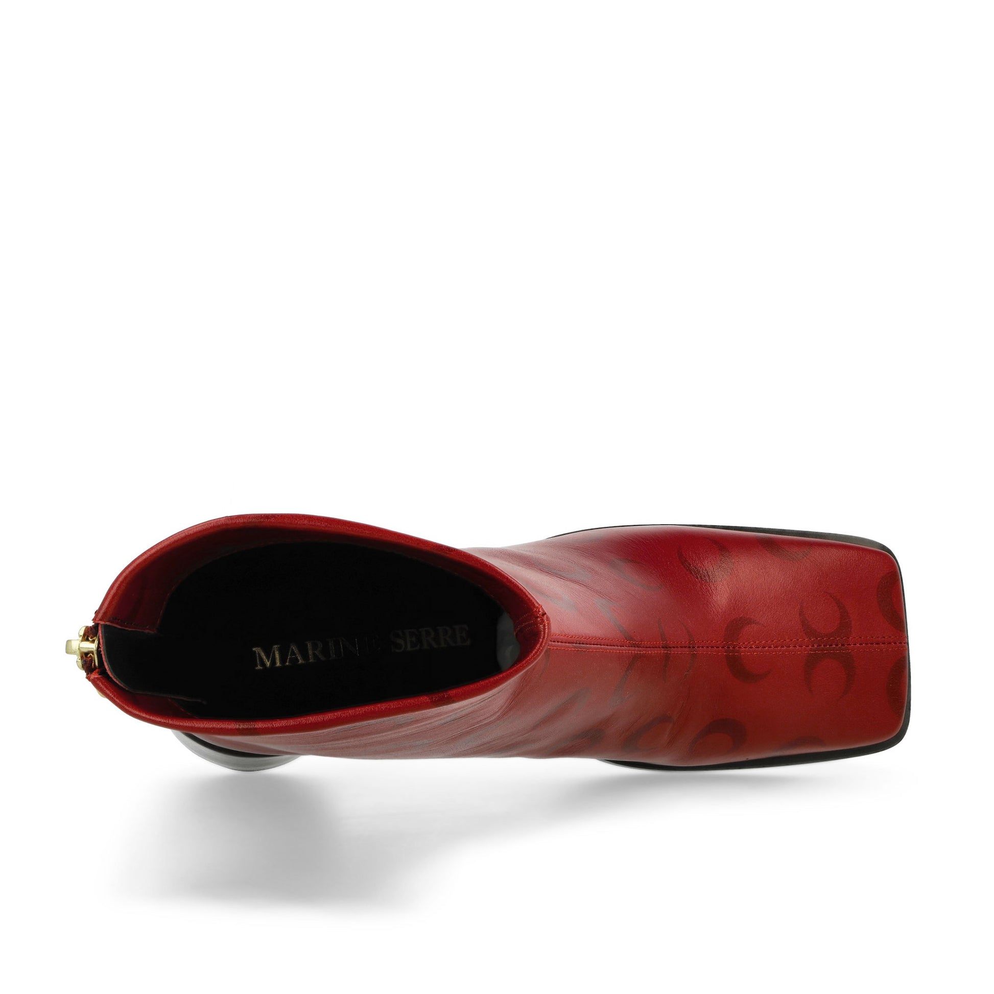 Marine Serre Moon Airbrushed Leather MS Block Red Boots Detail view 5 | Gate