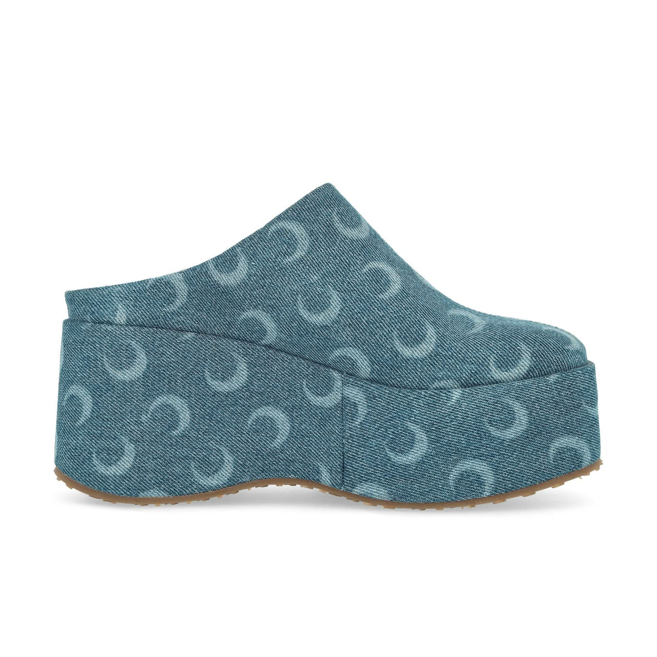 Marine Serre Moon Laser Denim MS Clog Blue Slides Detail view 1 | Gate