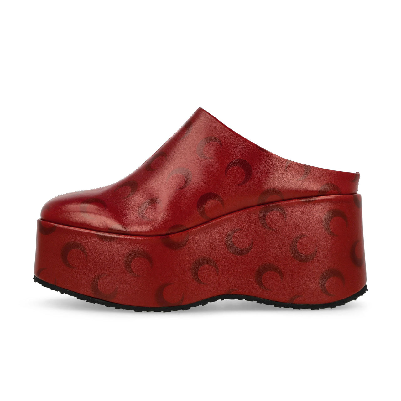 Marine Serre Moon Airbrushed Leather MS Clog Red Slides Detail view 1 | Gate