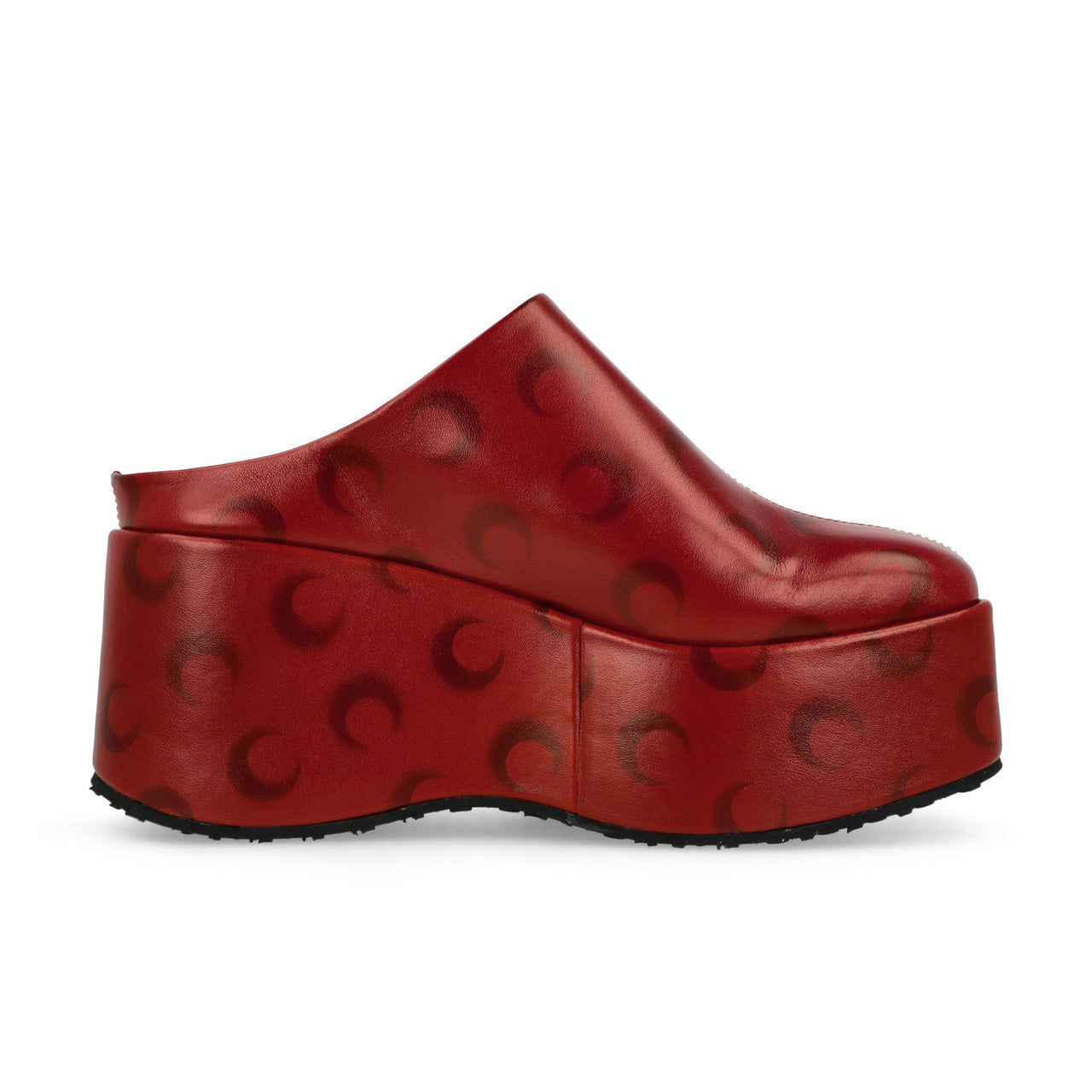 Marine Serre Moon Airbrushed Leather MS Clog Red Slides Detail view 1 | Gate