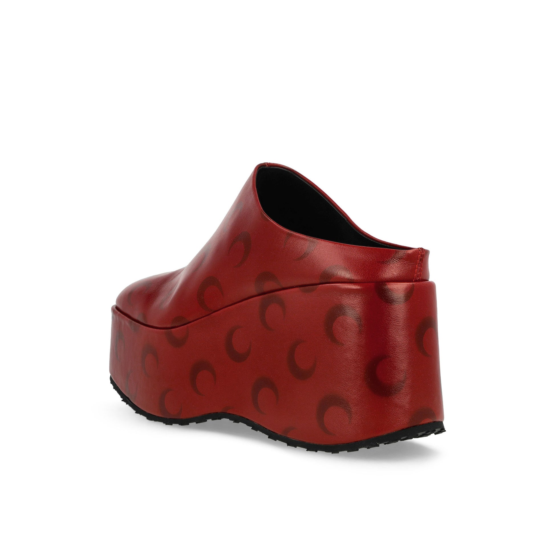 Marine Serre Moon Airbrushed Leather MS Clog Red Slides Detail view 3 | Gate