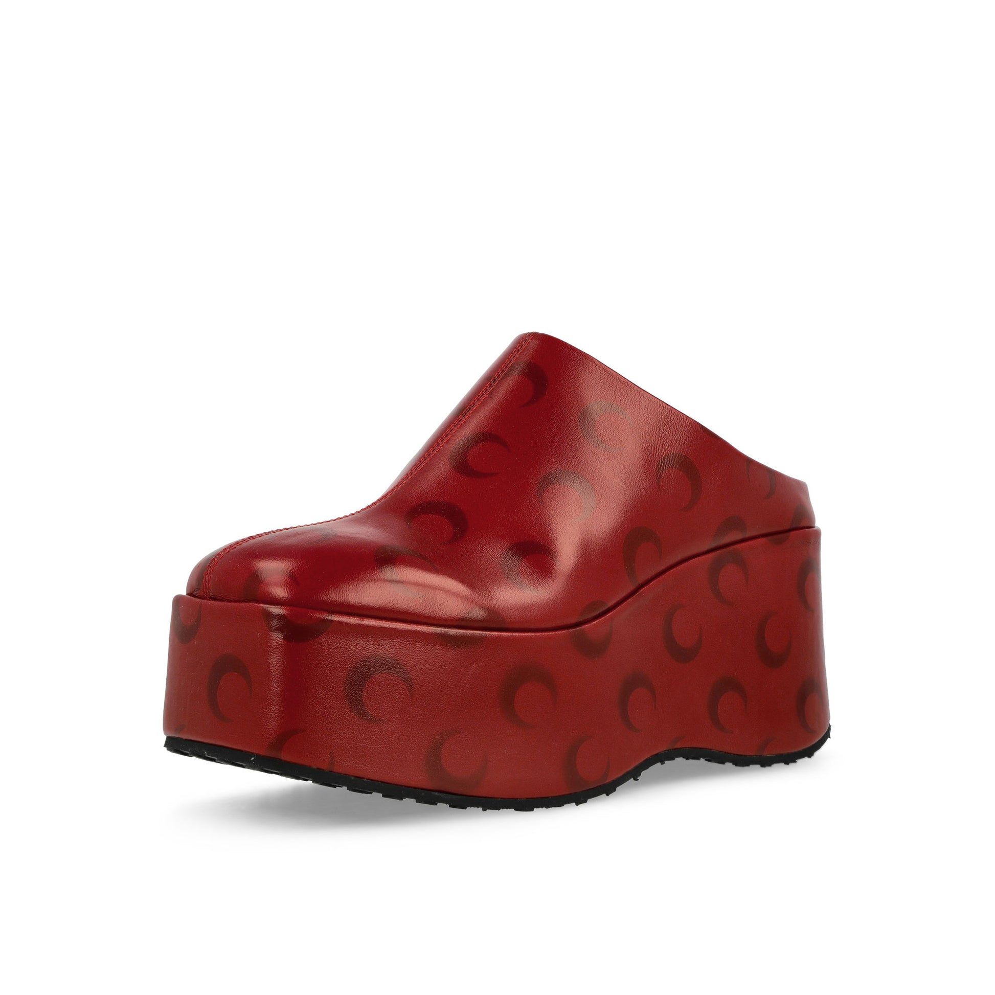 Marine Serre Moon Airbrushed Leather MS Clog Red Slides Detail view 4 | Gate