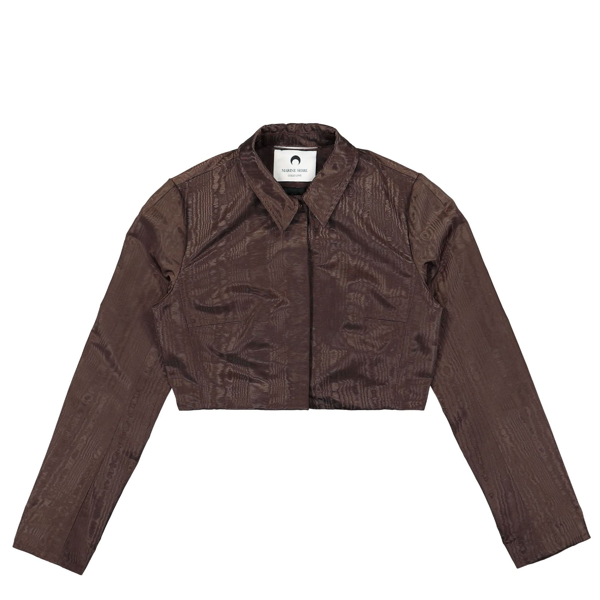 Marine Serre Regenerated Moire Tailored Jacket Brown Detail view 1 | Gate