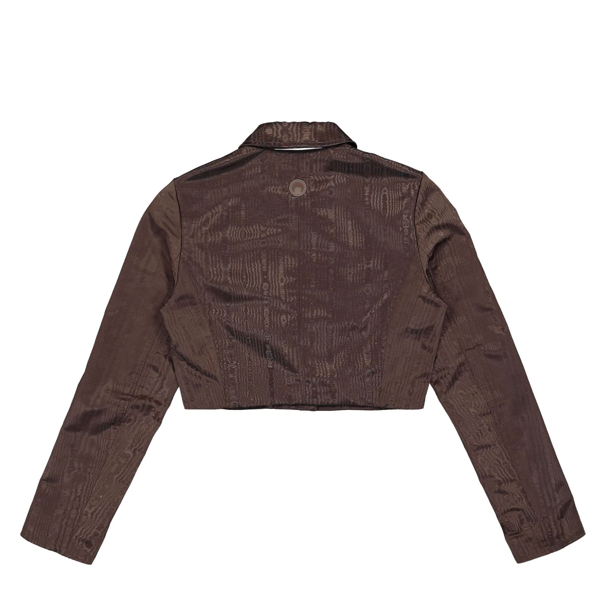 Marine Serre Regenerated Moire Tailored Jacket Brown Detail view 2 | Gate