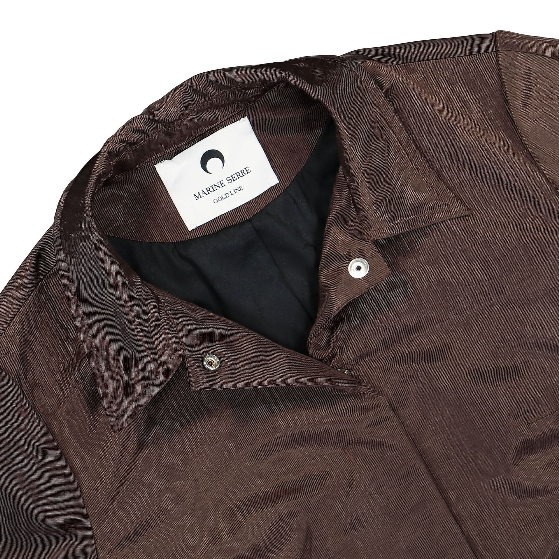Marine Serre Regenerated Moire Tailored Jacket Brown Detail view 3 | Gate