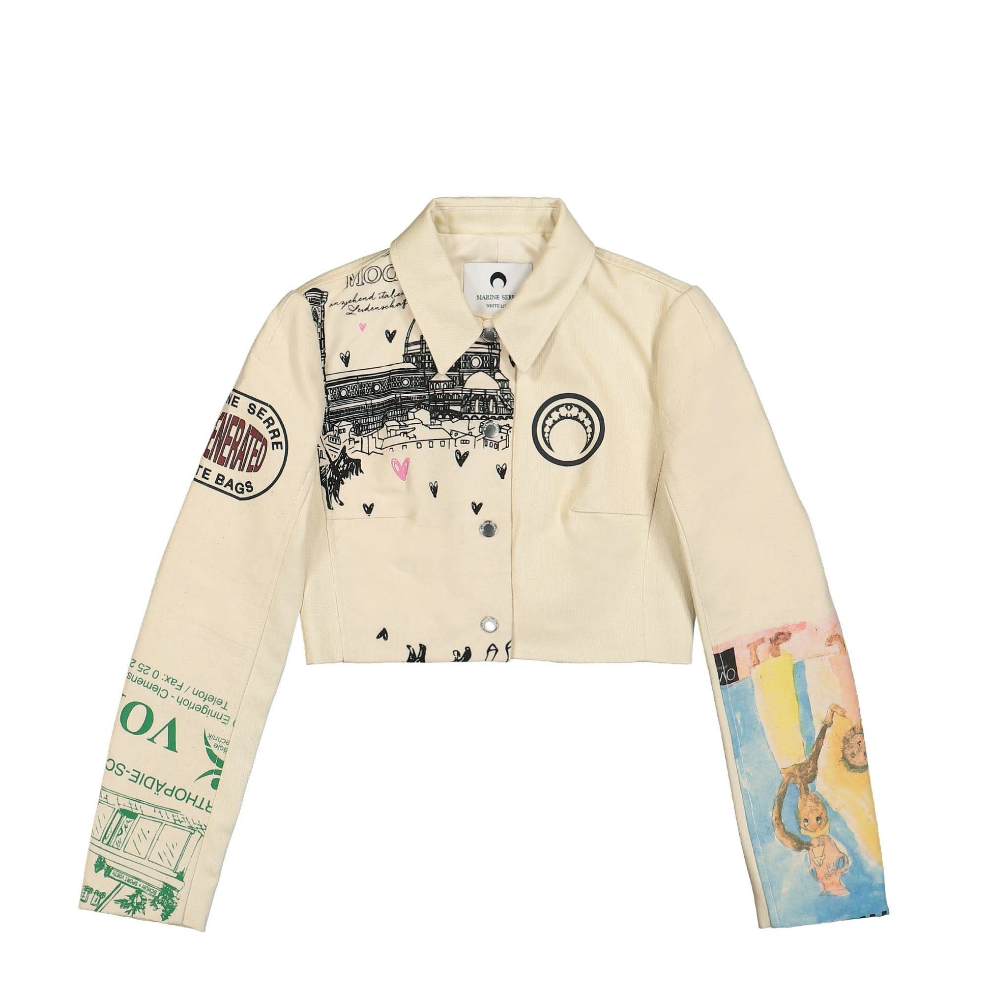 Marine Serre Regenerated Tote Bags Tailoring Jacket Beige Detail view 1 | Gate