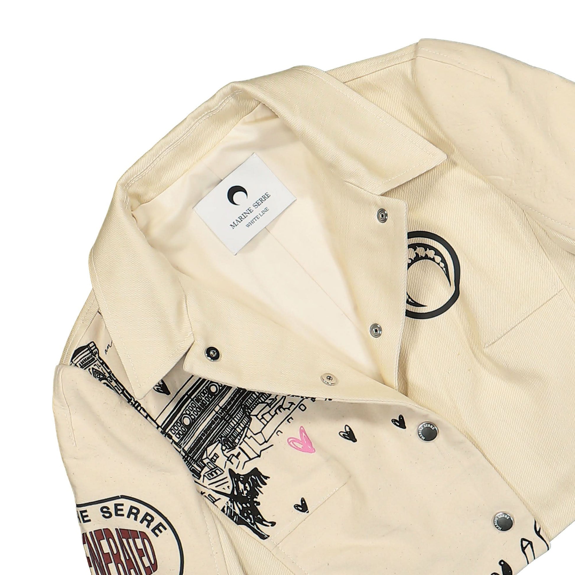 Marine Serre Regenerated Tote Bags Tailoring Jacket Beige Detail view 3 | Gate