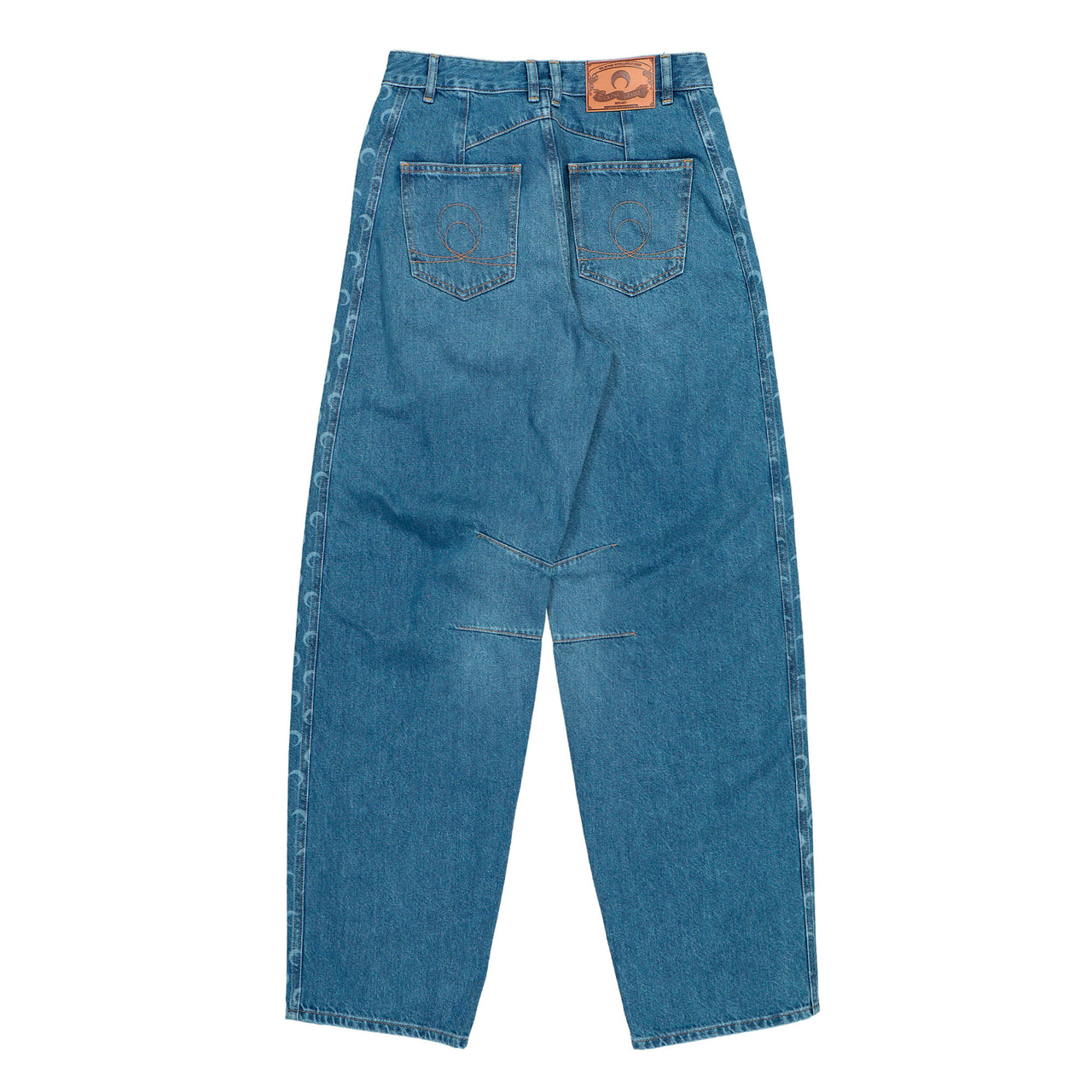Marine Serre Light Blue Denim Barrel Jeans Light Blue Denim WPA174ACDEN0002-BL05 Detail View 1 | GATE