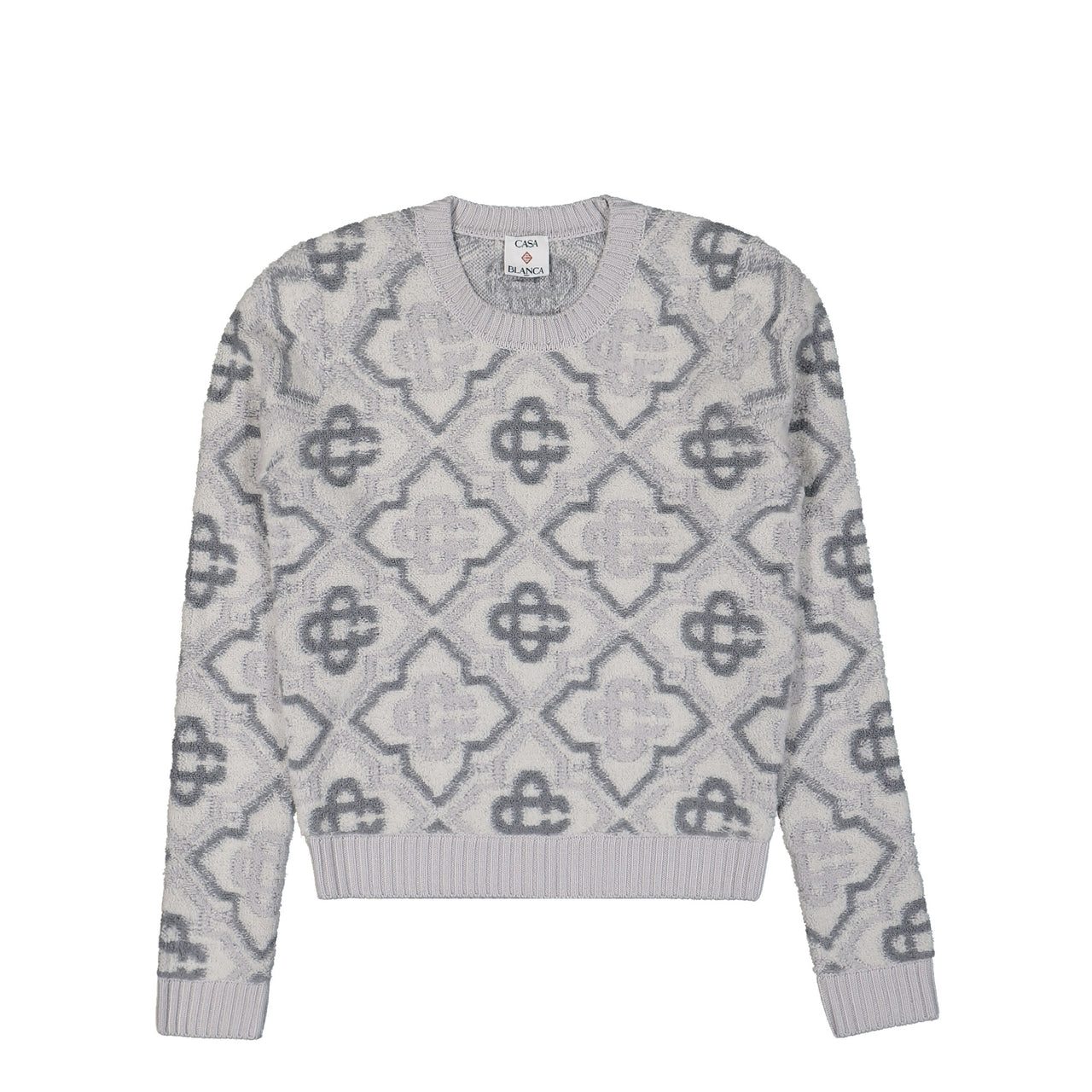 Casablanca Monogram Knit Jumper Grey Detail view 1 | Gate