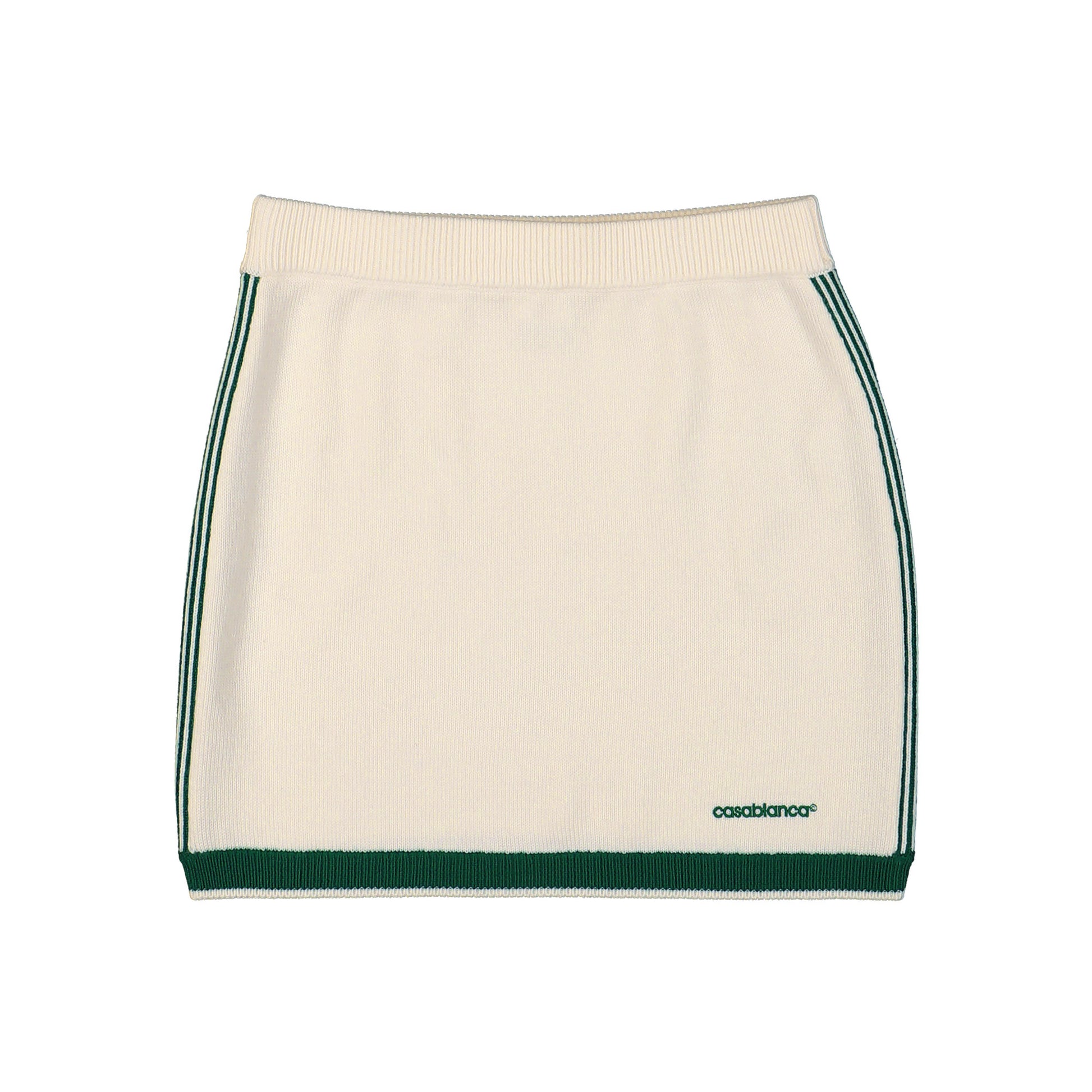 Casablanca Knit Tennis Skirt White Detail view 1 | Gate