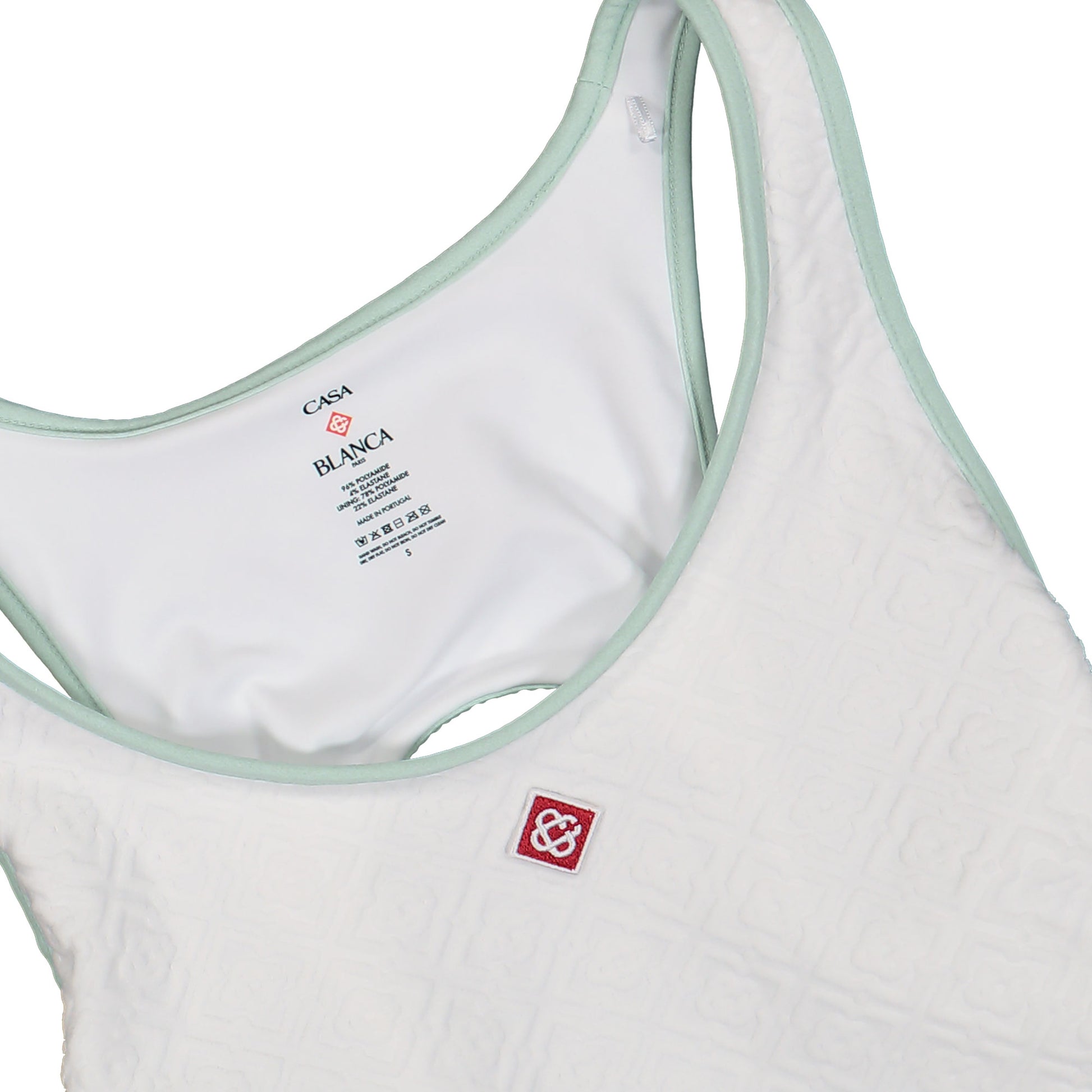 Casablanca Jacquard Monogram Swimsuit White Detail view 3 | Gate