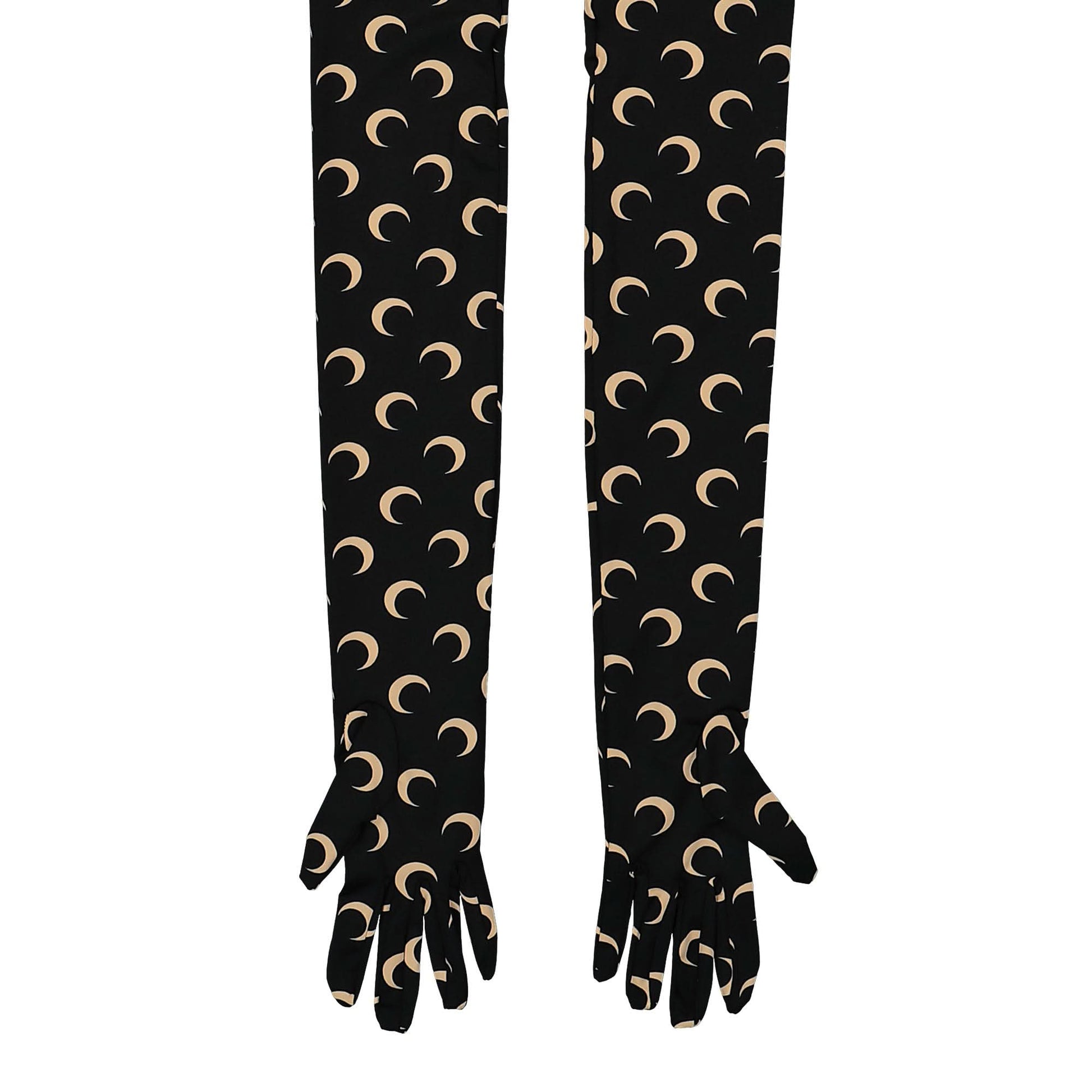 Marine Serre Regenerated All Over Moon Jersey Long Gloves Black Detail view 2 | Gate