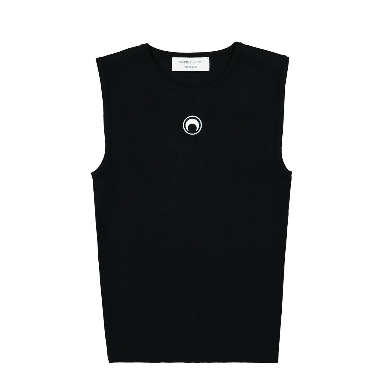 Marine Serre Core Knit Sleeveless Pullover Black Detail view 1 | Gate