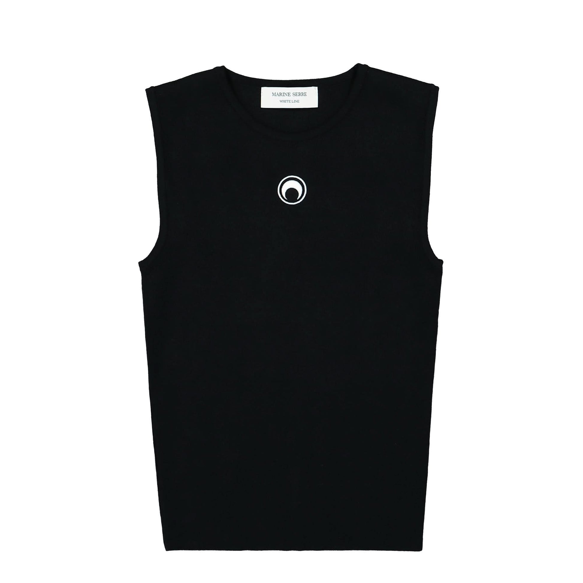 Marine Serre Core Knit Sleeveless Pullover Black Detail view 1 | Gate