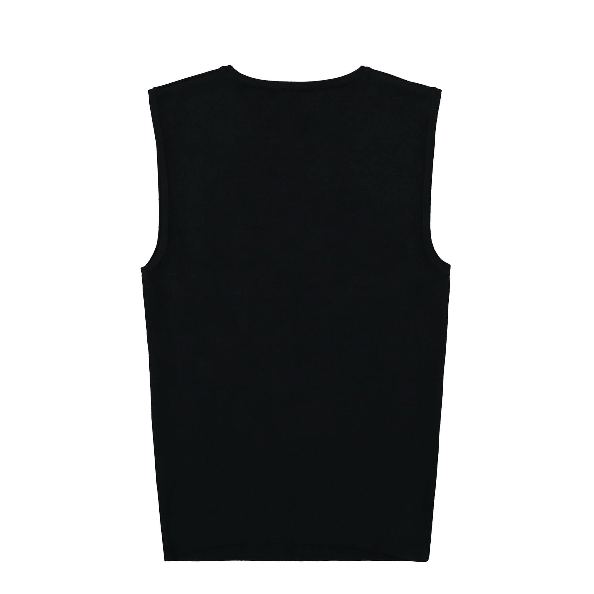 Marine Serre Core Knit Sleeveless Pullover Black Detail view 2 | Gate