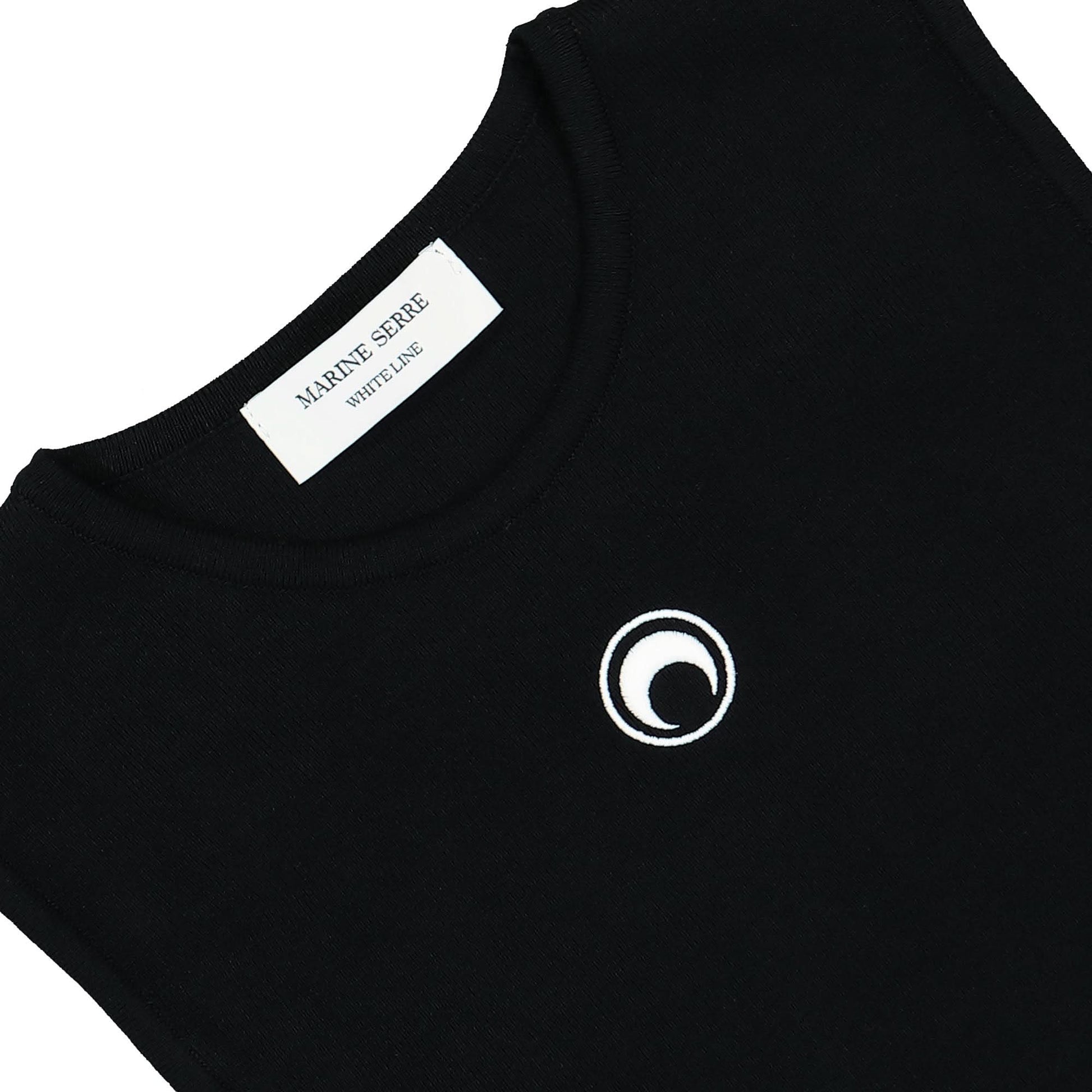 Marine Serre Core Knit Sleeveless Pullover Black Detail view 3 | Gate
