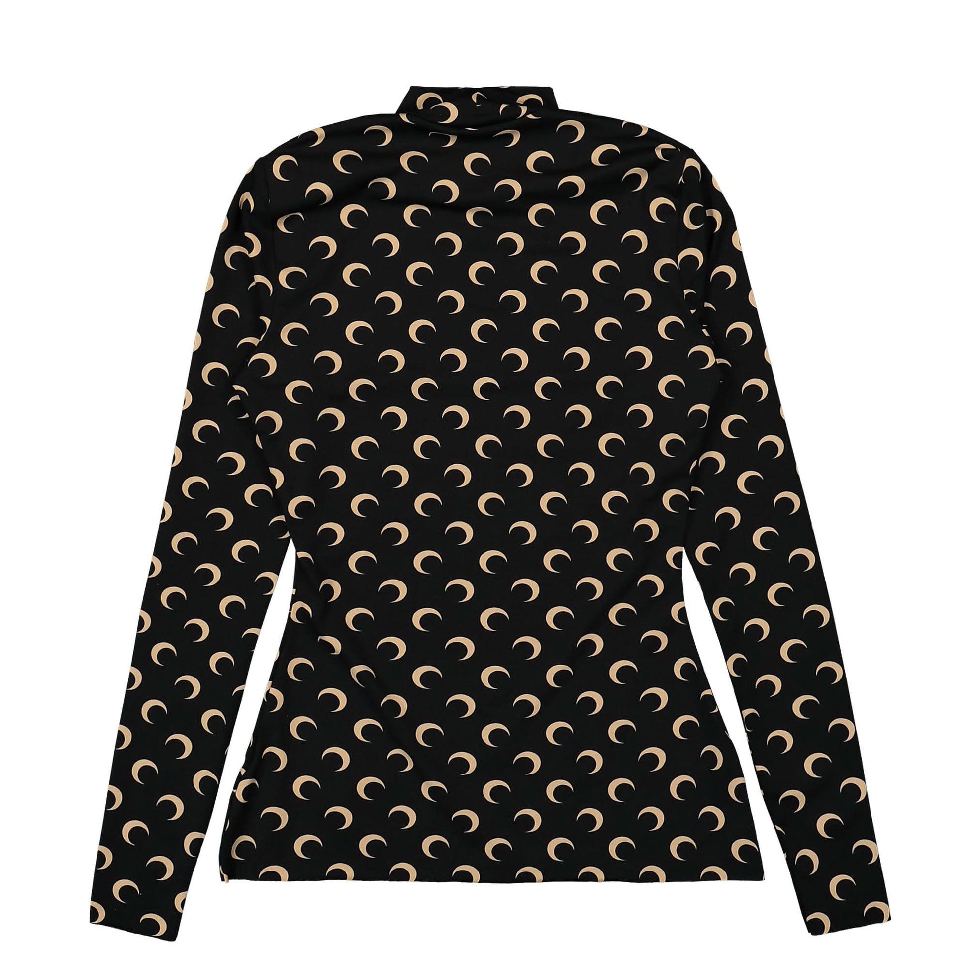 Marine Serre Regenerated AOM Jersey High Neck Second Skin Black Detail view 2 | Gate