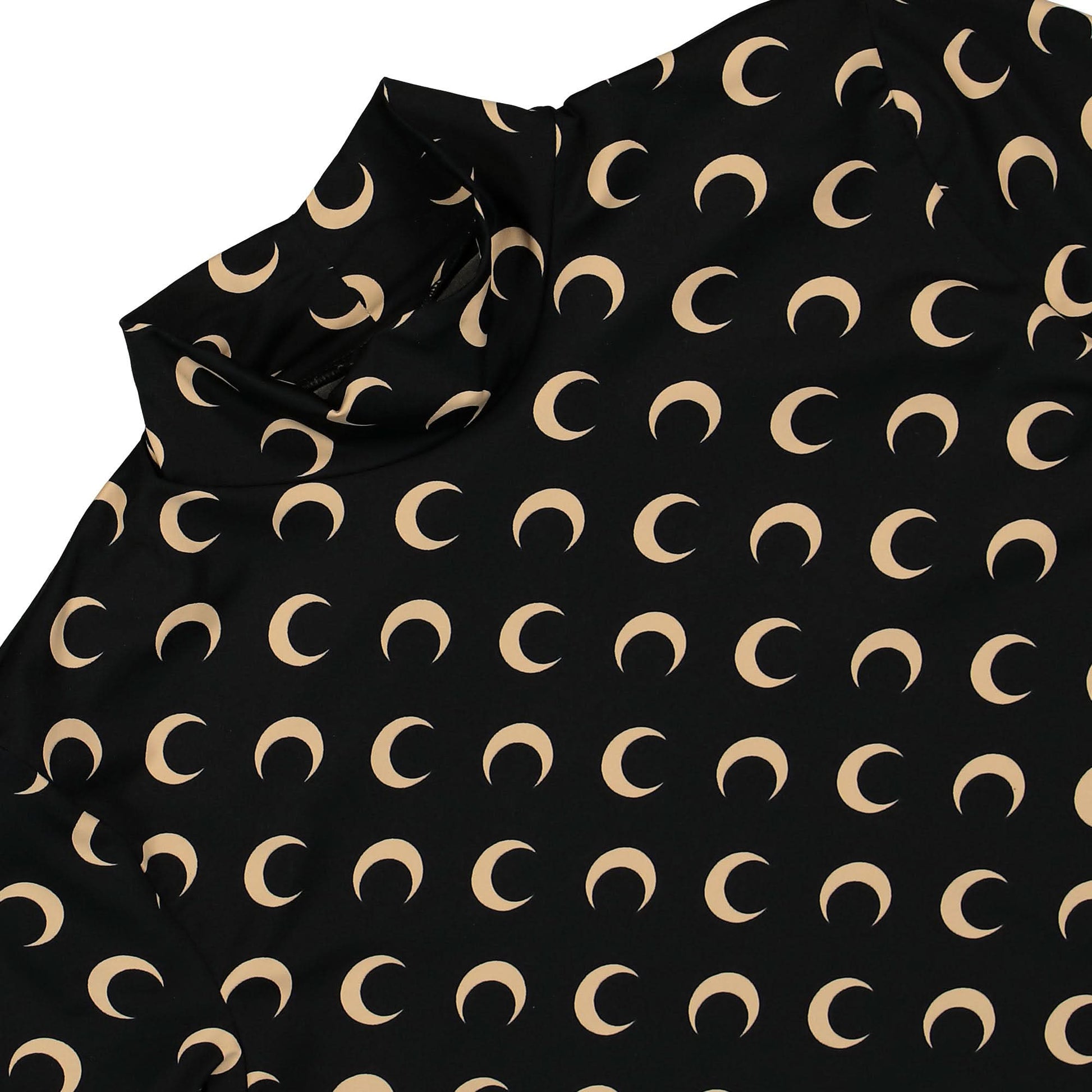 Marine Serre Regenerated AOM Jersey High Neck Second Skin Black Detail view 3 | Gate