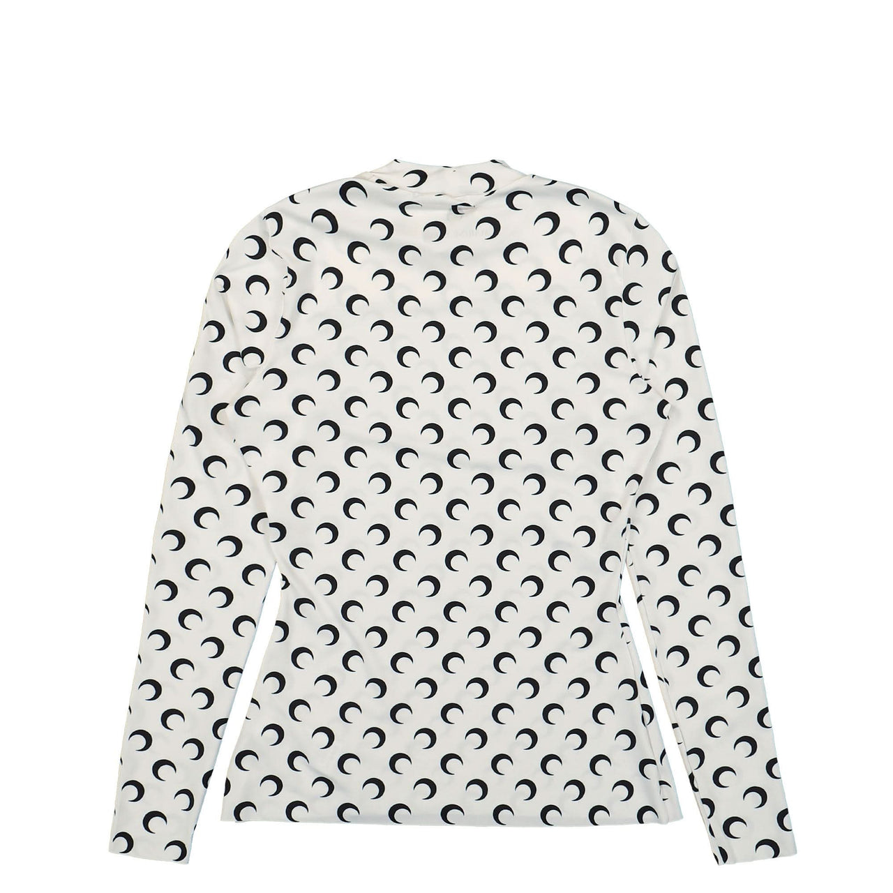 Marine Serre Recycled Moon Jersey SS Highneck Top White Detail view 1 | Gate