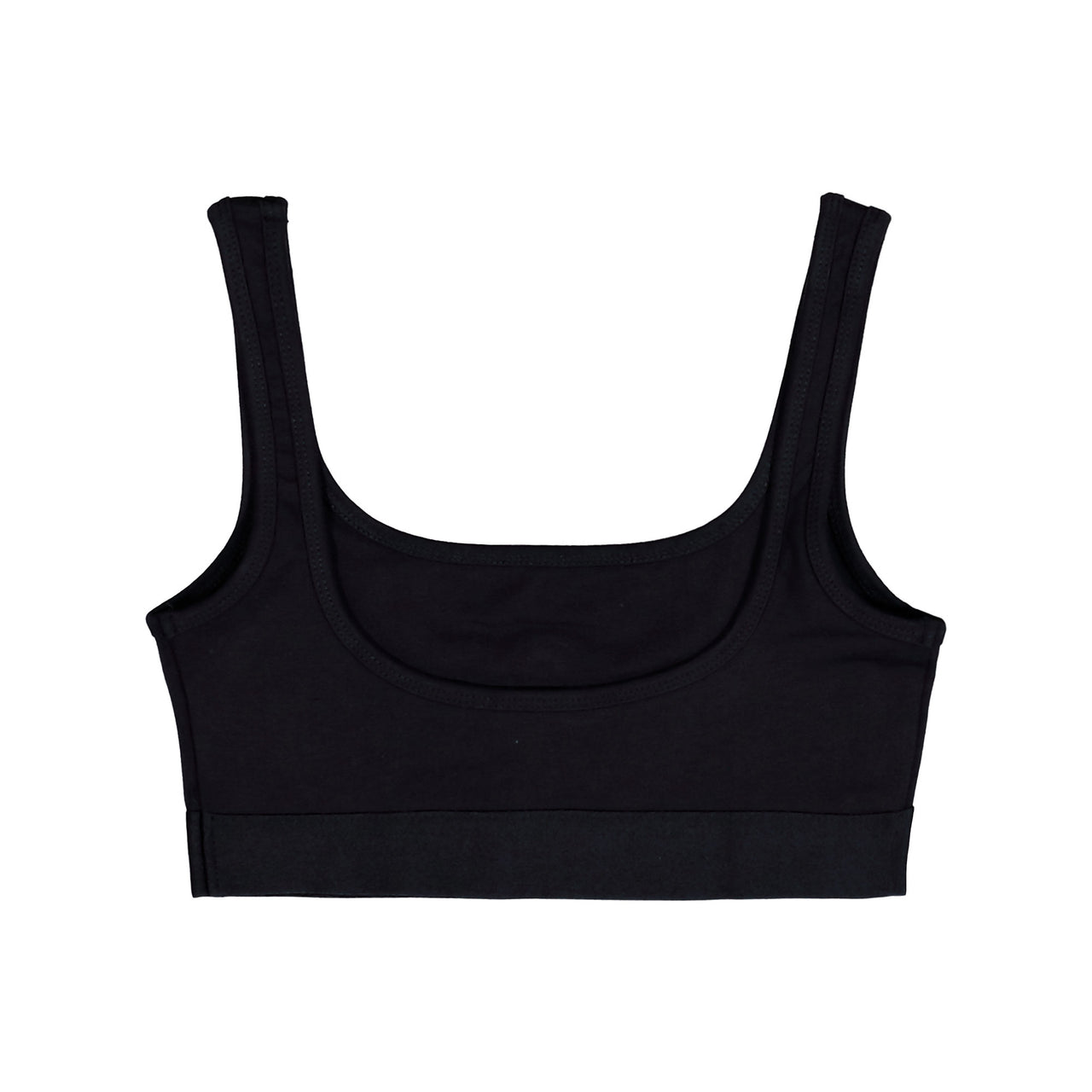 Marine Serre Moon Logo Stretched Jersey Sports Bra Black Bras & Bralettes WUW002ACJER0012-BK99 Detail View 1 | GATE