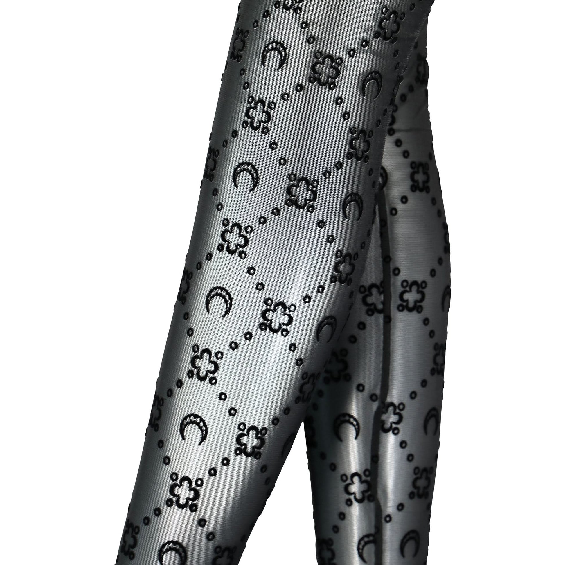 Marine Serre Regenerated Moonogram Mesh Flock Tights Black Detail view 2 | Gate