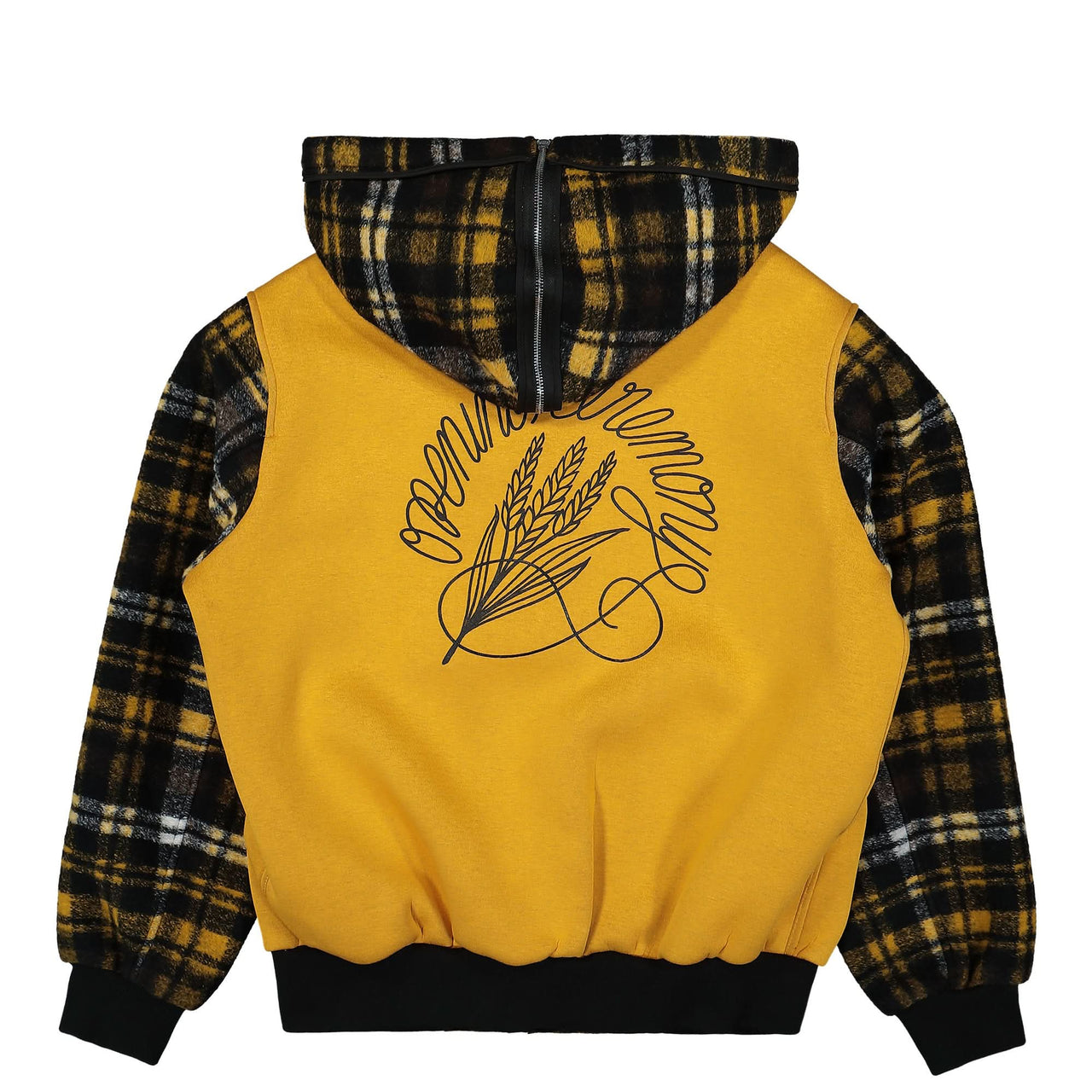 Opening Ceremony OC Wheat Bonded Wool Varsity Jacket Yellow Detail view 1 | Gate