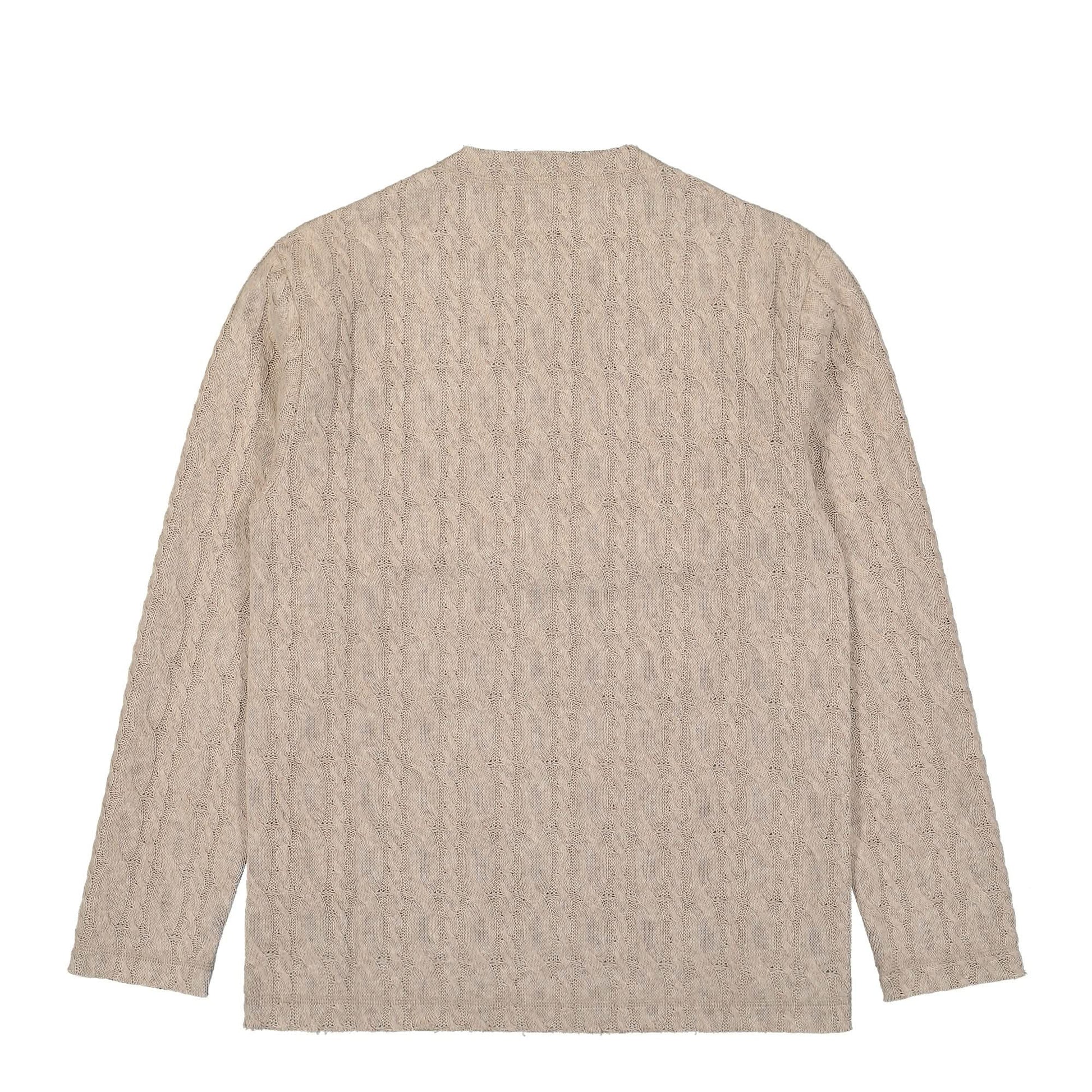 Opening Ceremony OC Patch Bonded Knit Sweater Beige Detail view 2 | Gate