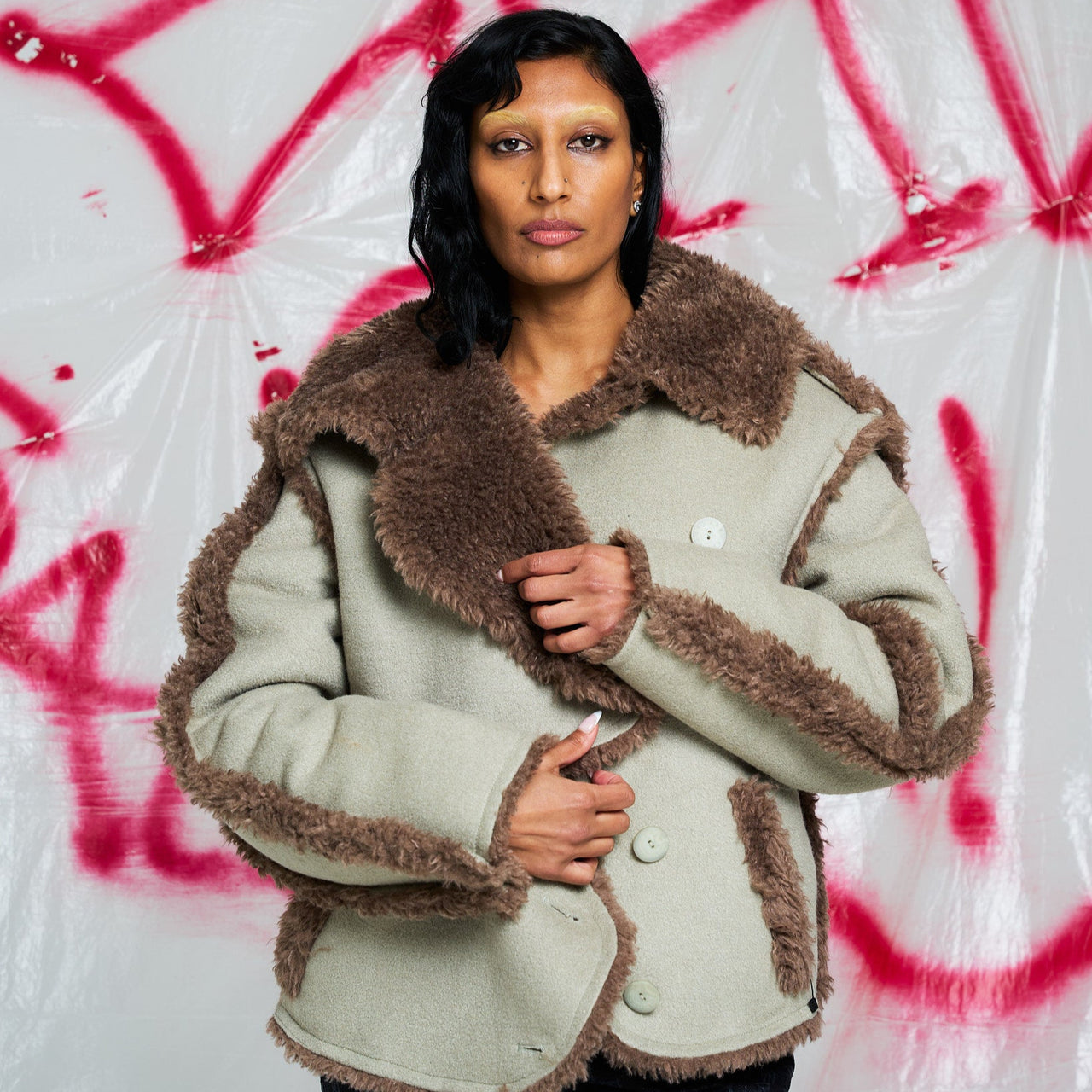 Eckhaus Latta Blended Jacket Brown Detail view 1 | Gate