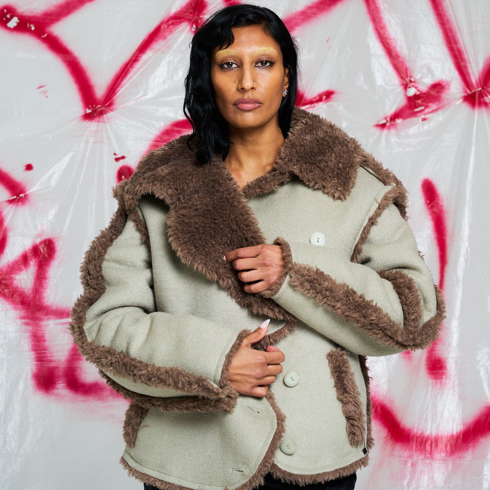 Eckhaus Latta Blended Jacket Brown Detail view 2 | Gate