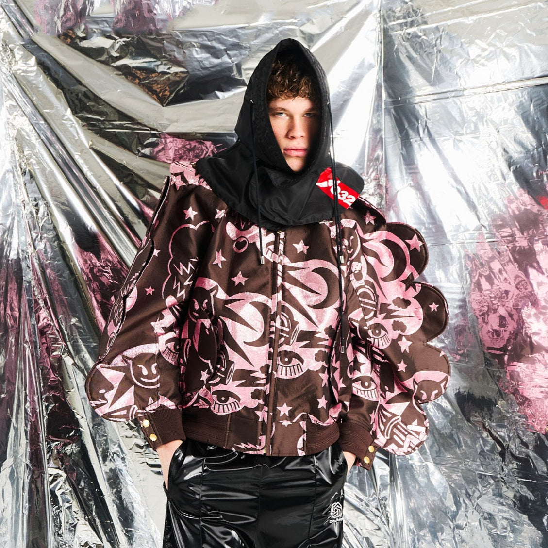Walter Van Beirendonck Wings Bomber Oversized Pink,Brown Detail view 2 | Gate