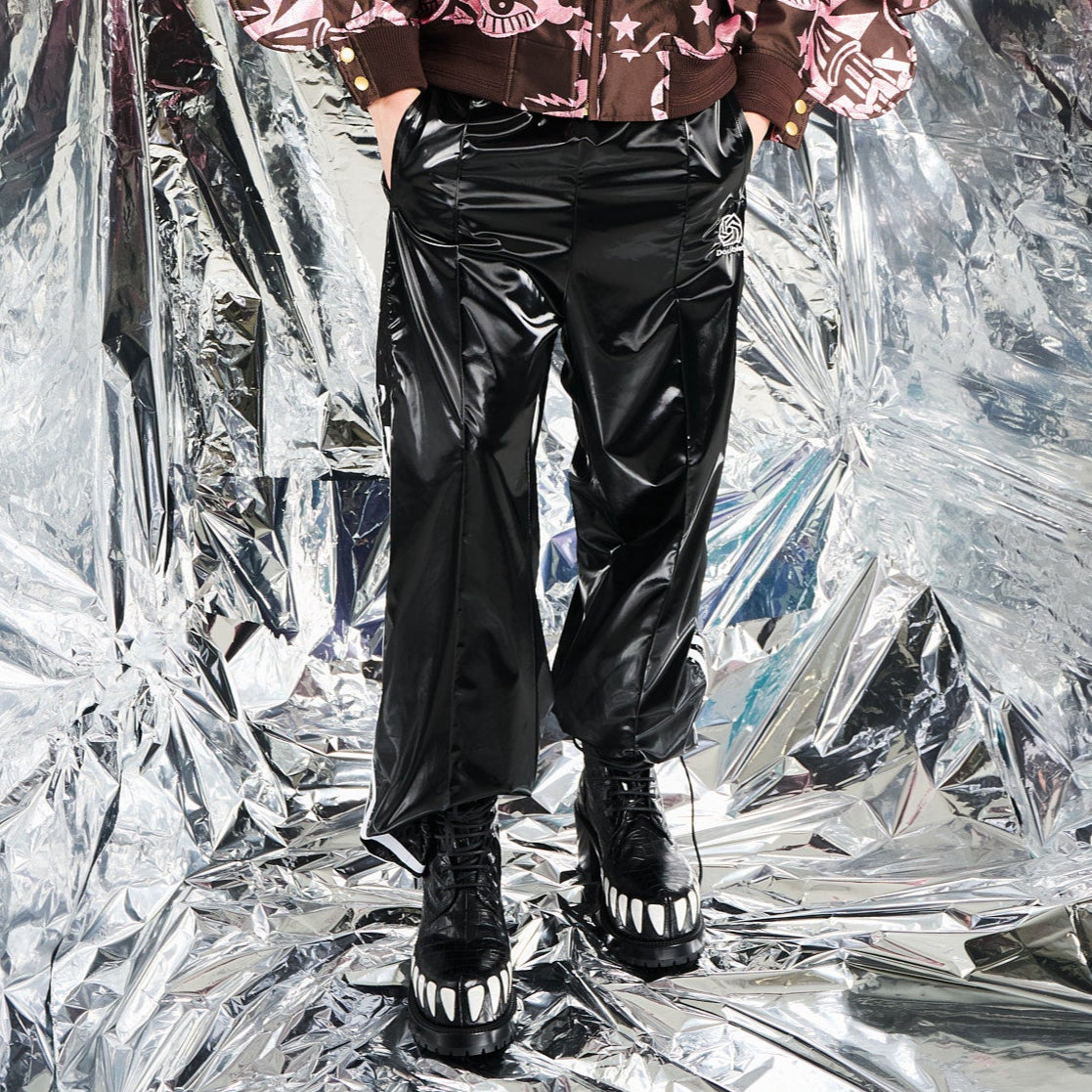 Doublet Laminate Track Pants Black Detail view 2 | Gate