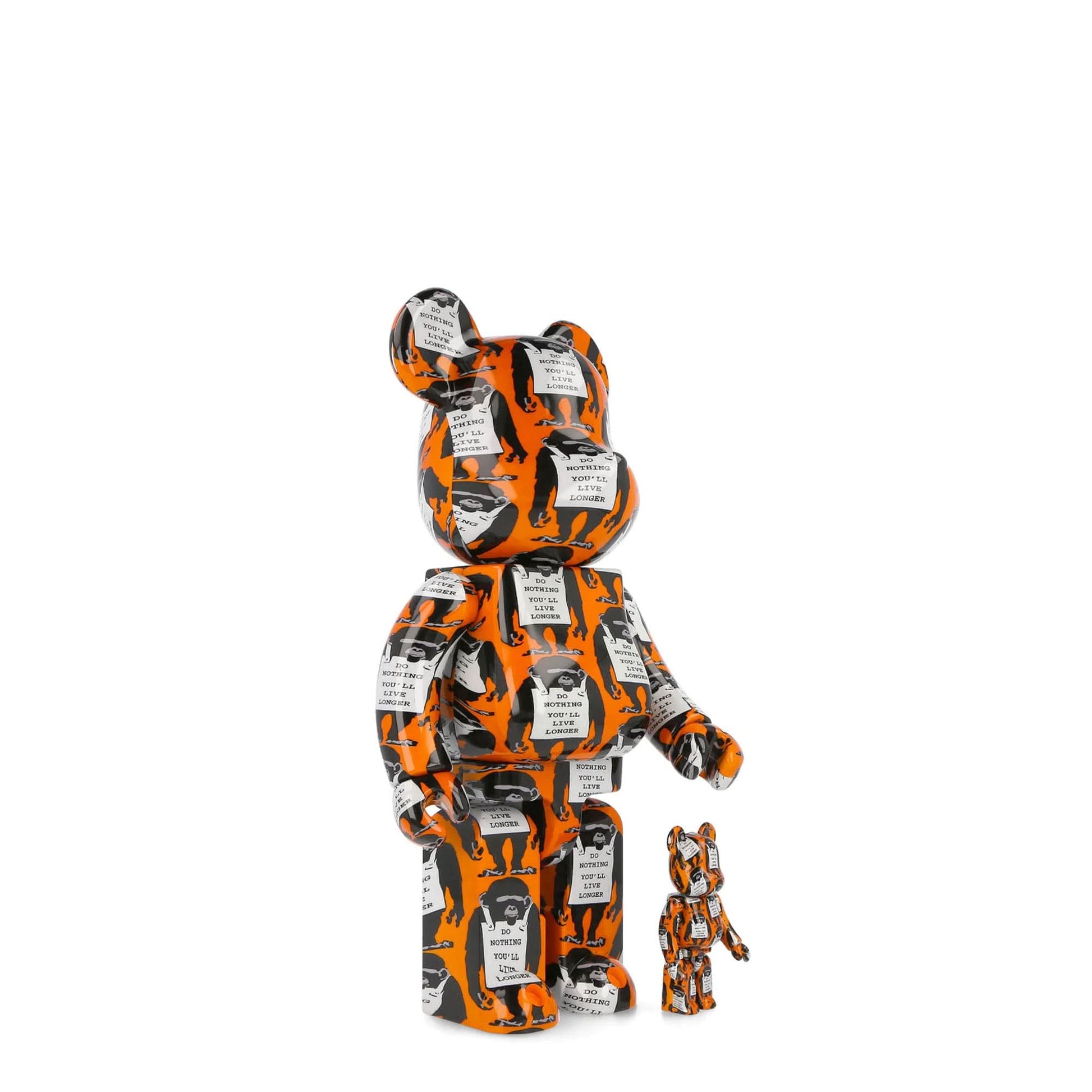 Medicom Brandalism x Be@rbrick Monkey Sign 400% + 100% Orange,Black Detail view 4 | Gate