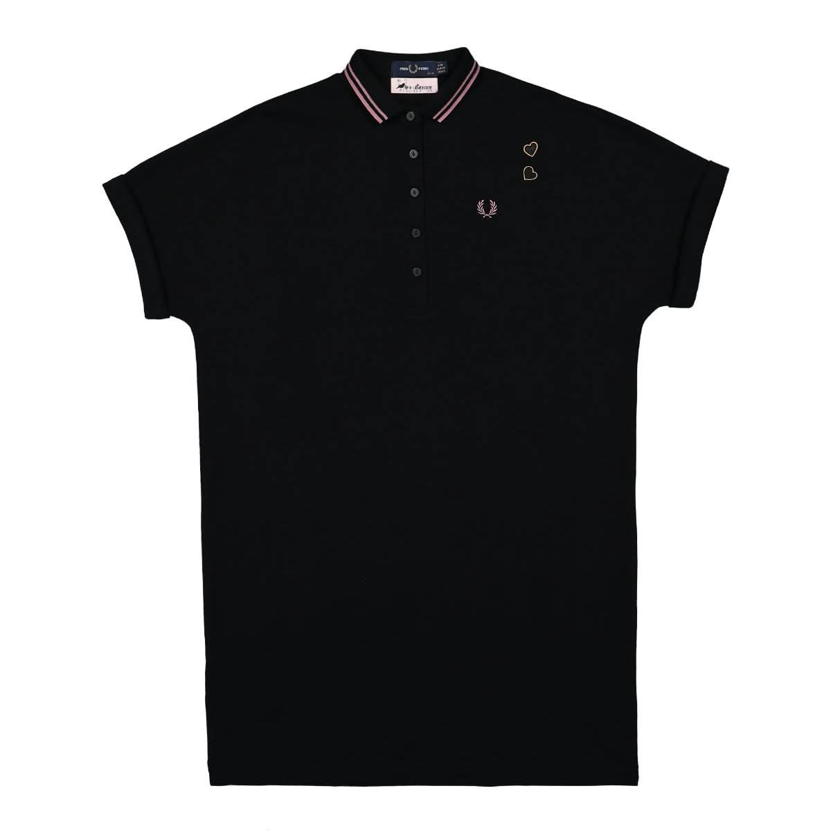 Fred Perry Tipped Pique Dress Black Detail view 1 | Gate