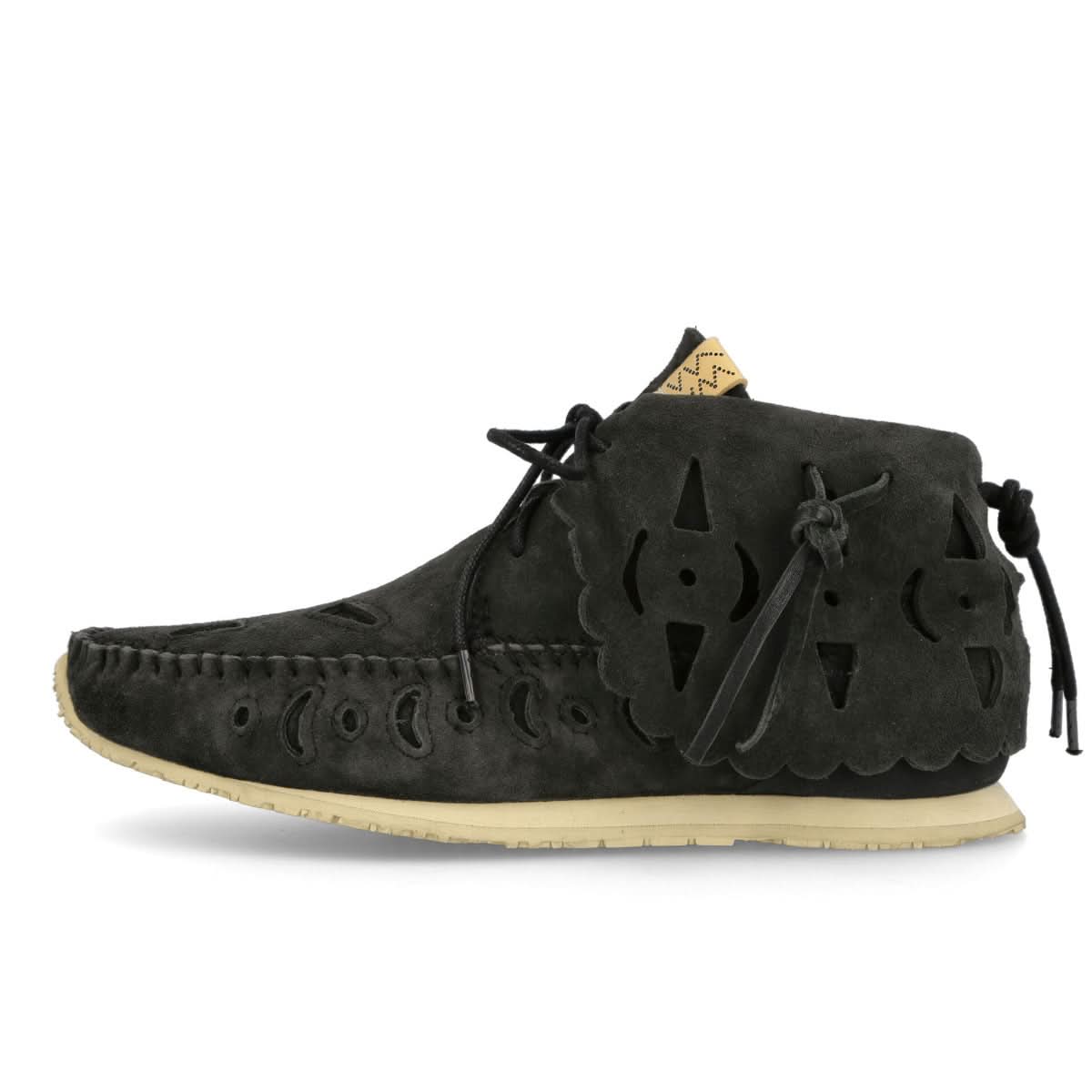 Visvim FBT Bearfoot Perf-Folk Black Loafers & Lace Ups 121102002004 Detail View 1 | GATE